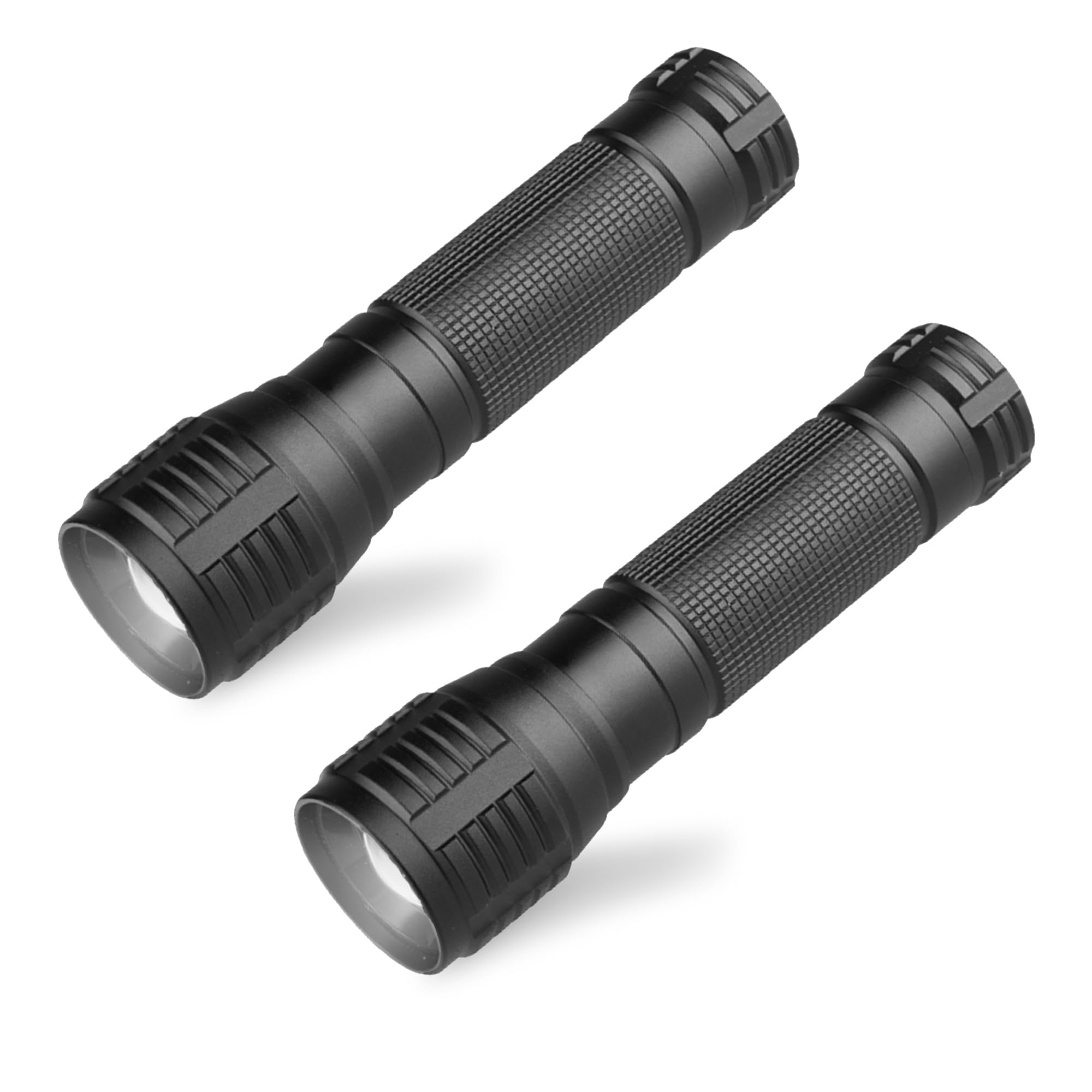 Xysrz Led Flashlight 3000 Lumen Zoomable Flash Light 3 Modes Water Resistant Handheld Torch, 2 Pack