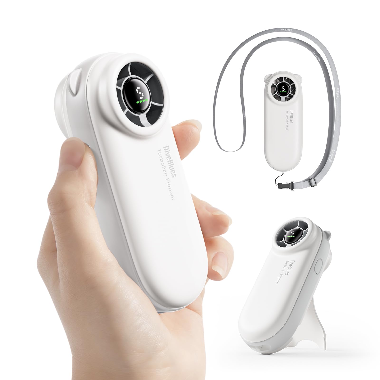 Handheld Portable Turbo Fan, 4000Mah Usb Rechargeable Pocket Fan, Up To 16 Hours, Hand Fan - Koospark