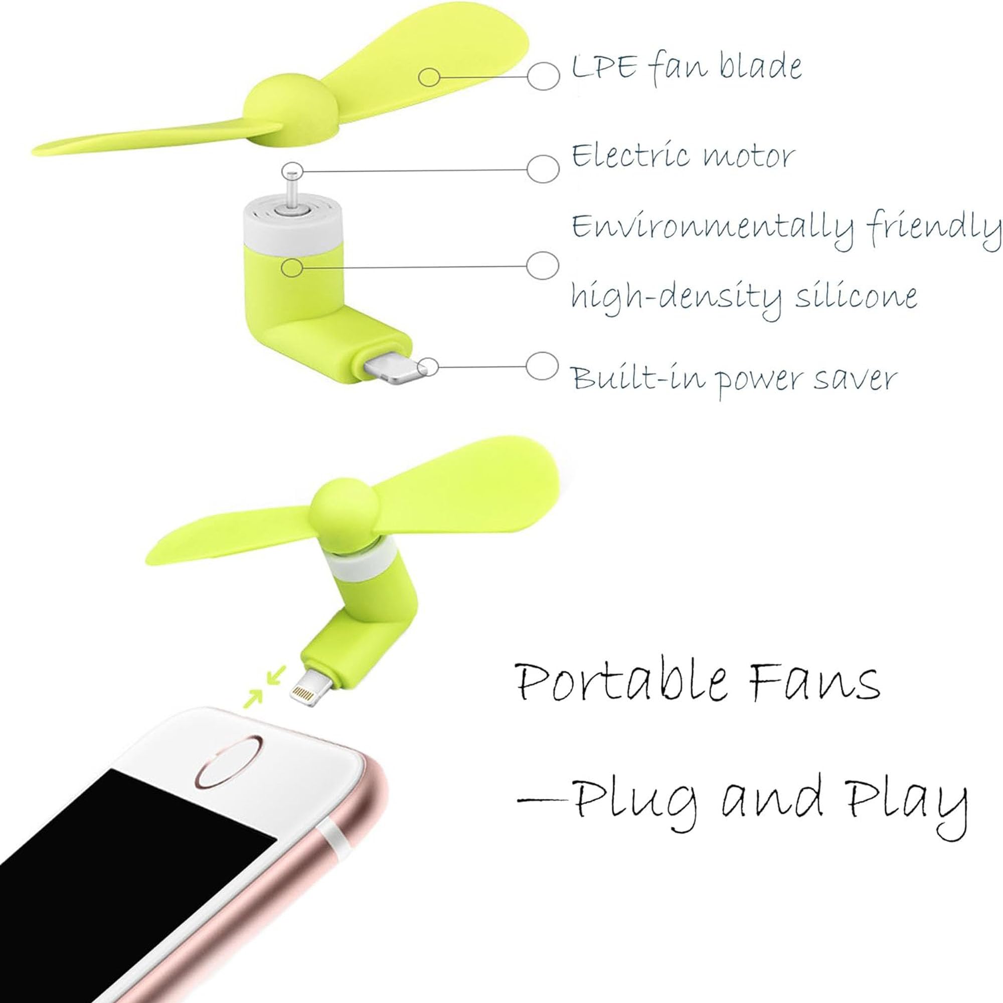 Usb Type C Mini Fan 3 Pcs Type C Small Fan For Phone, Fans Compatible
