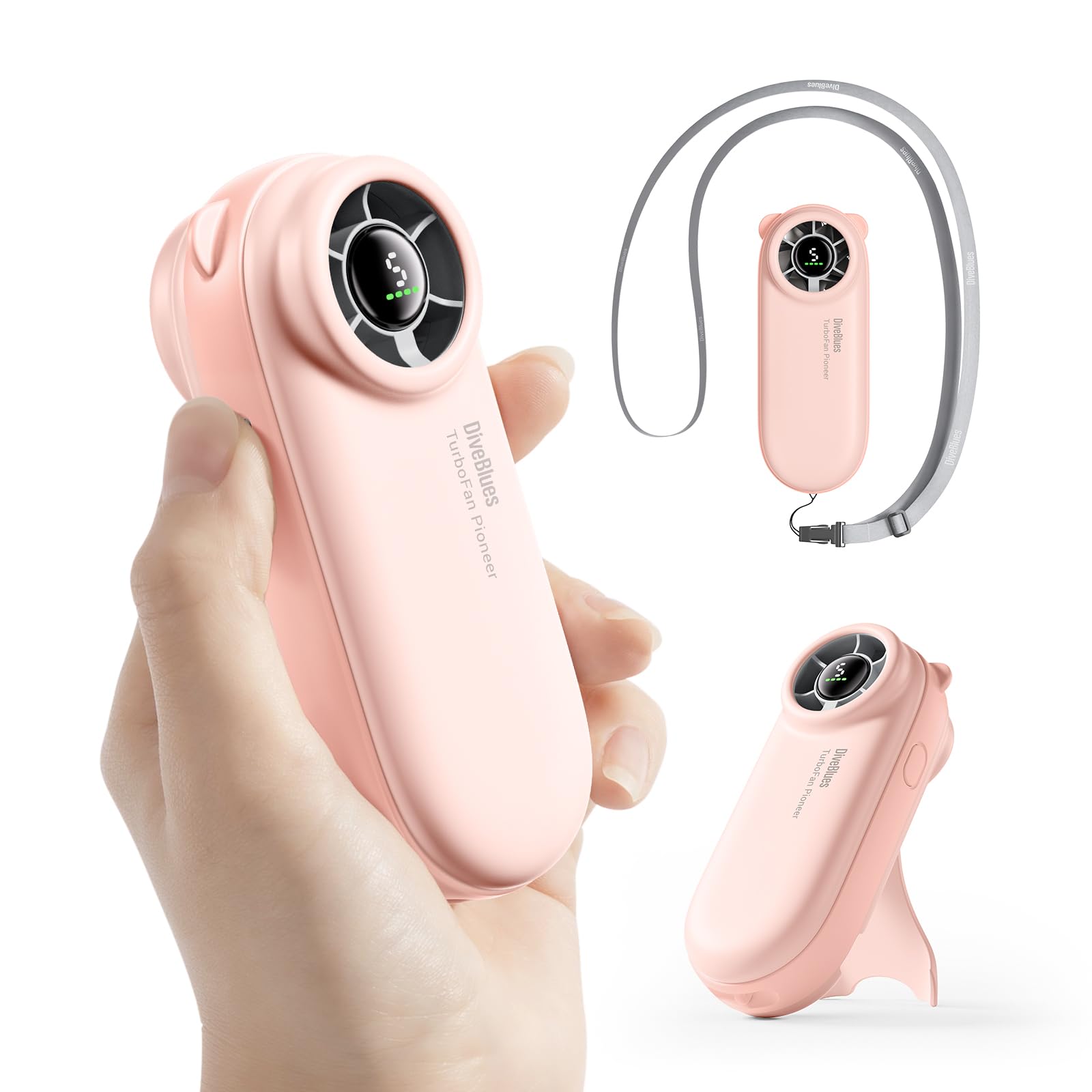 Handheld Portable Turbo Fan, 4000Mah Usb Rechargeable Pocket Fan, Up To 16 Hours, Hand Fan - Koospark