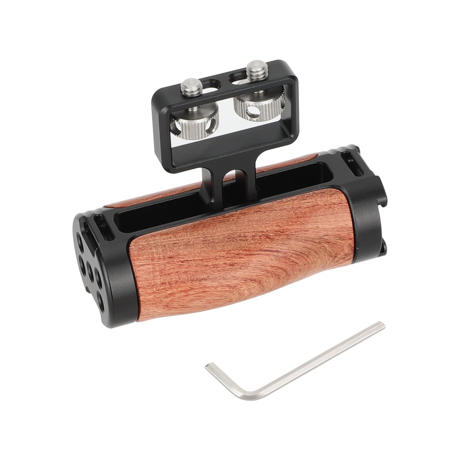 Camvate Wood Side Handle Grip With Dual 1/4"-20 Screw Mount - 3516