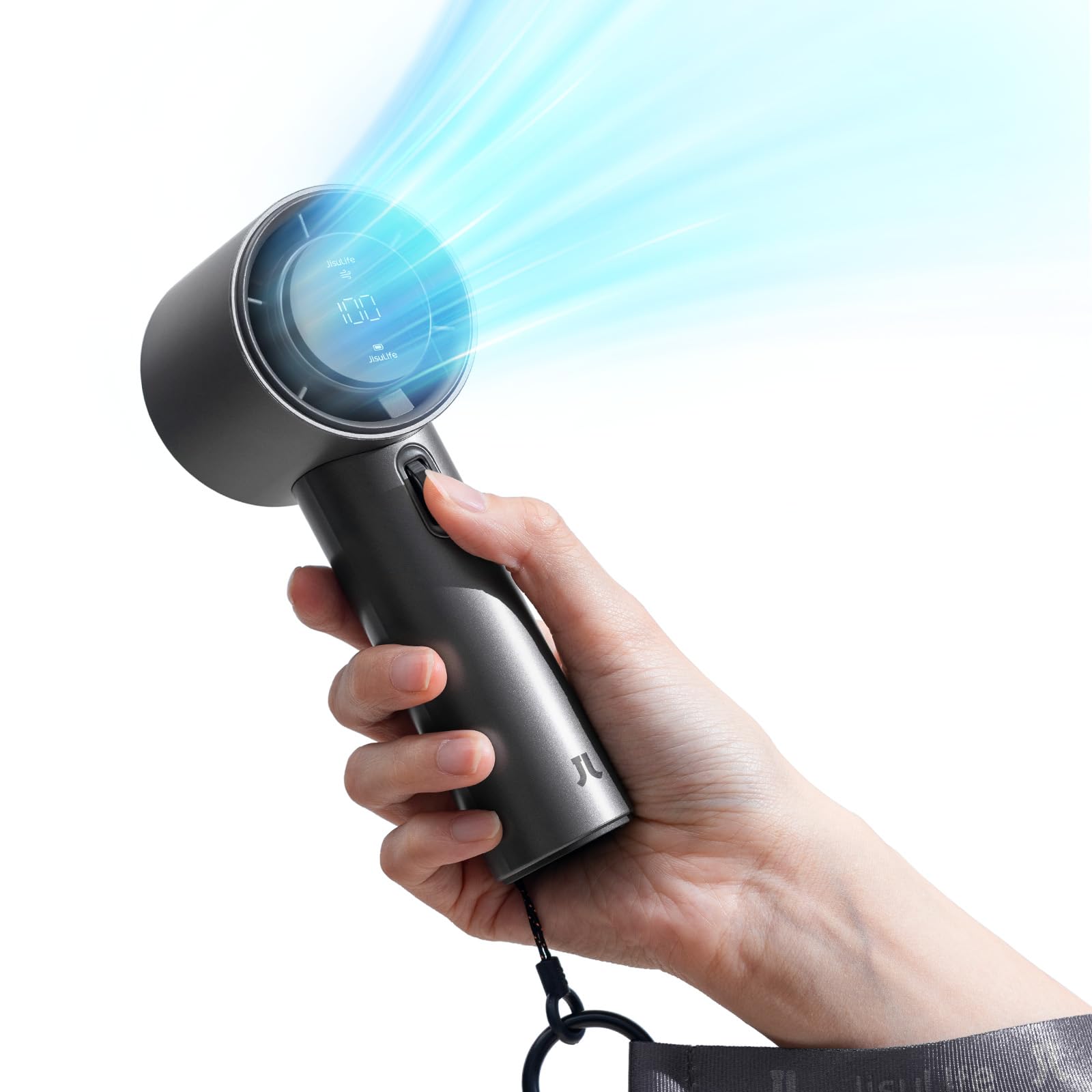 Jisulife Portable Handheld Fan,Speed(1-100) Adjustable Turbo Mini Fan,5000Mah Battery Rechargeable - Koospark