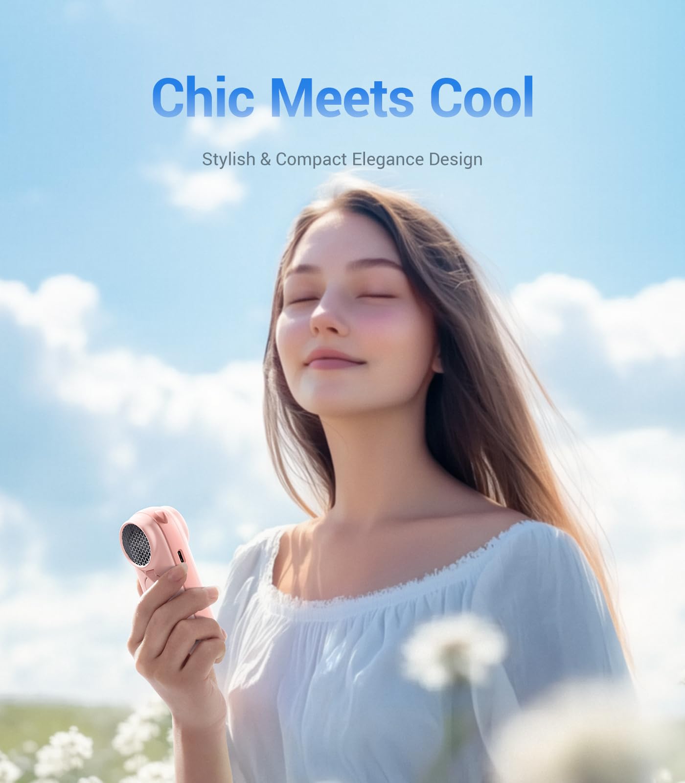 Handheld Portable Turbo Fan, 4000Mah Usb Rechargeable Pocket Fan, Up To 16 Hours, Hand Fan