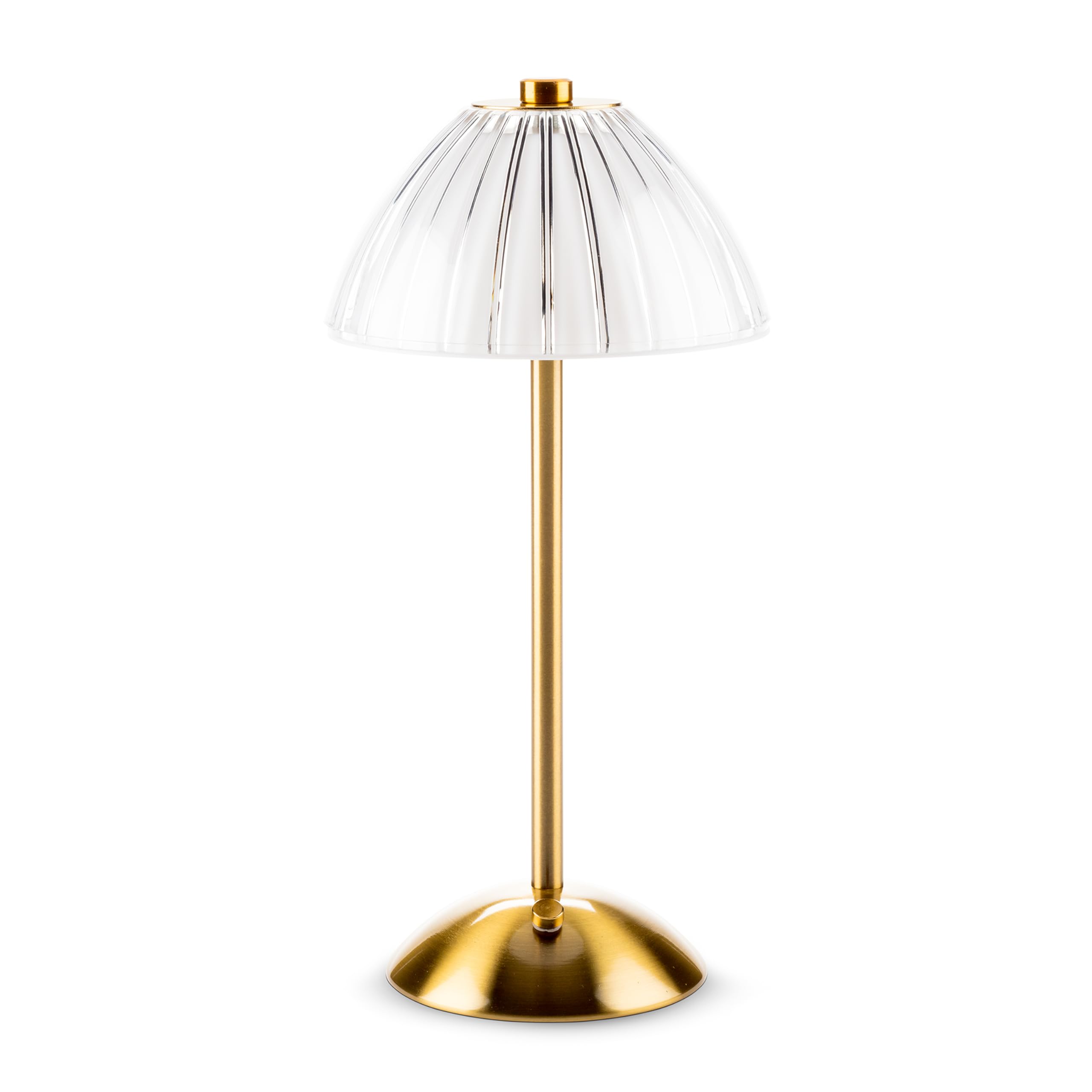 Abbott Collection Trilite Led Table Lamp, Cordless Rechargeable Light (Gold/White, Fancy Shade, 12 Inches)