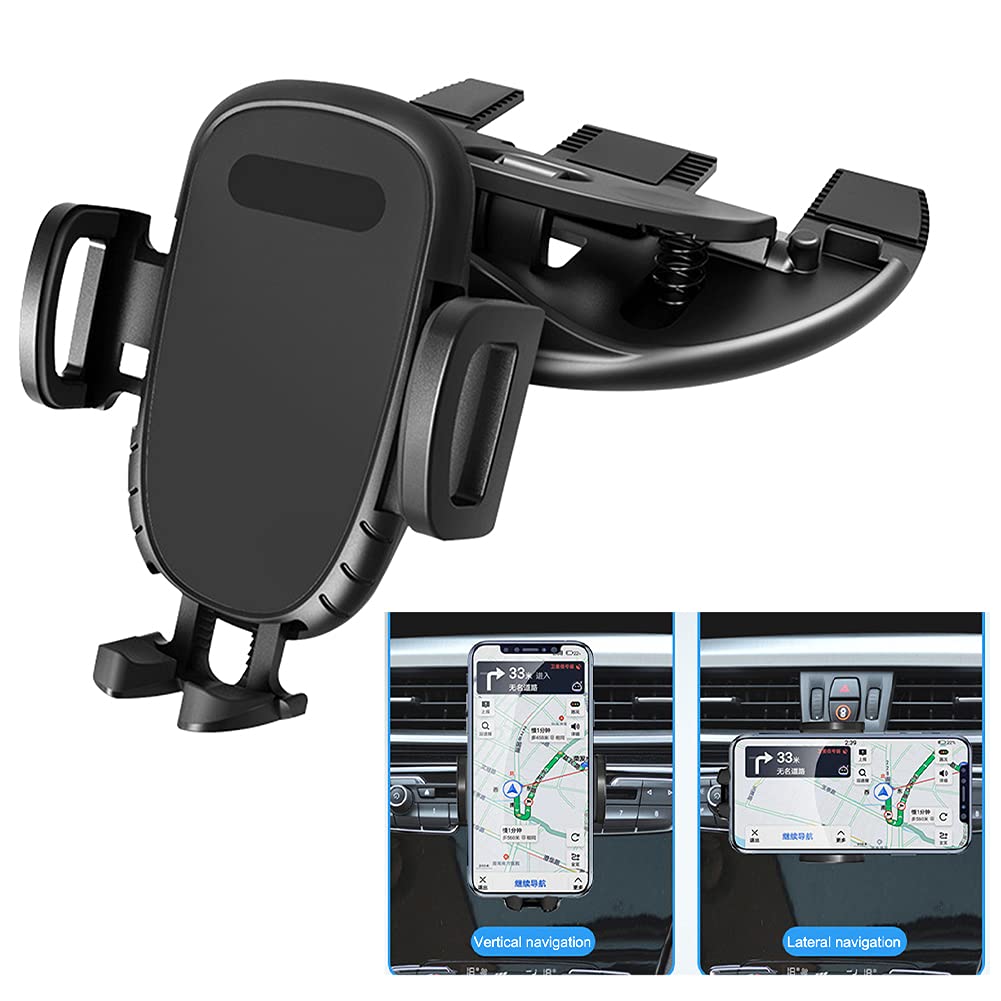 Tookie Car Phone Mount, Universal 360 Rotation Cd Slot Phone Holder, Adjustable Cell Phone Cradle, Compatible With Smartphones 4.7-7.1 Inch
