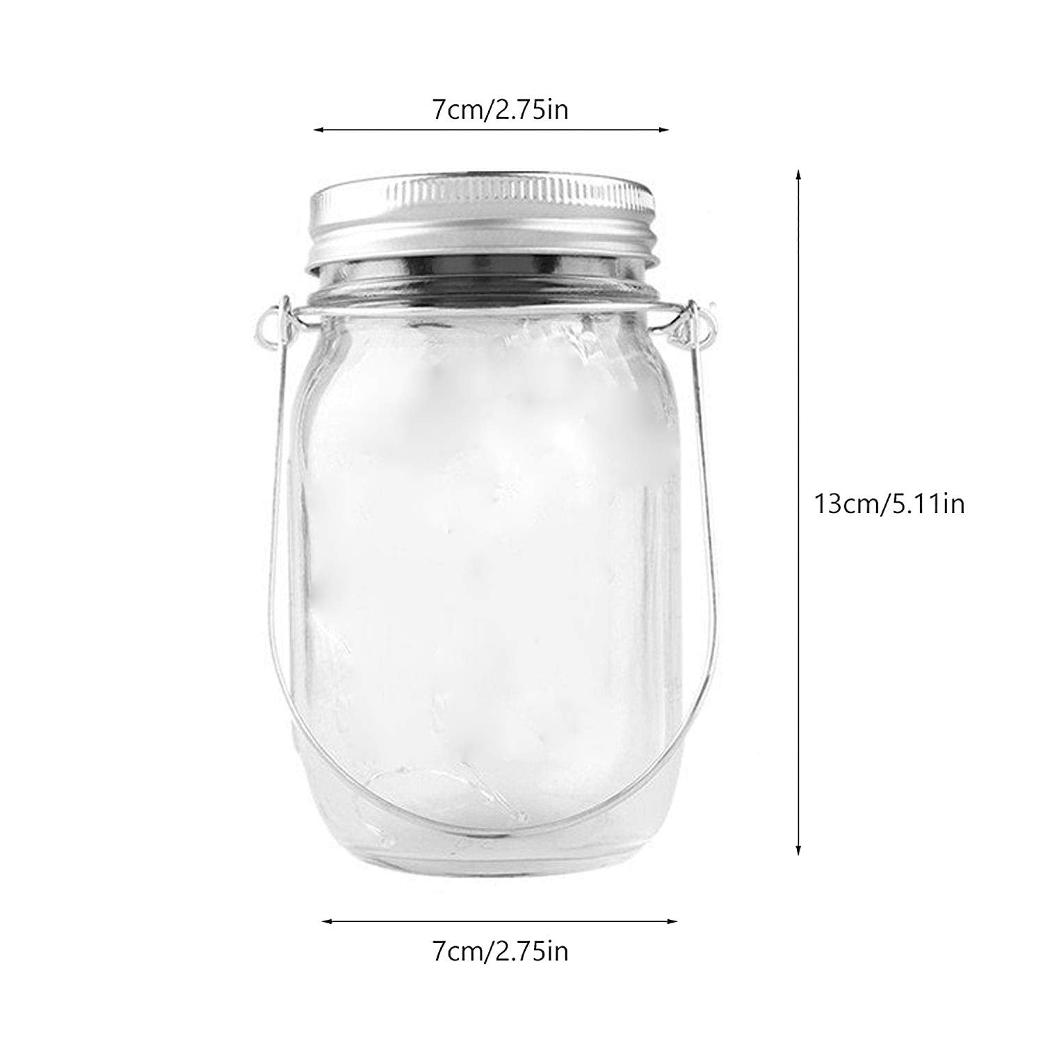 Aikeve Mason Jar Solar Lights,8 Pack 30 Leds Fairy Hanging Mason Jar Lights,Solar Lanterns For Outdoor Patio Party Garden Wedding Christmas Decor Lights(Mason Jars/Handles Included)