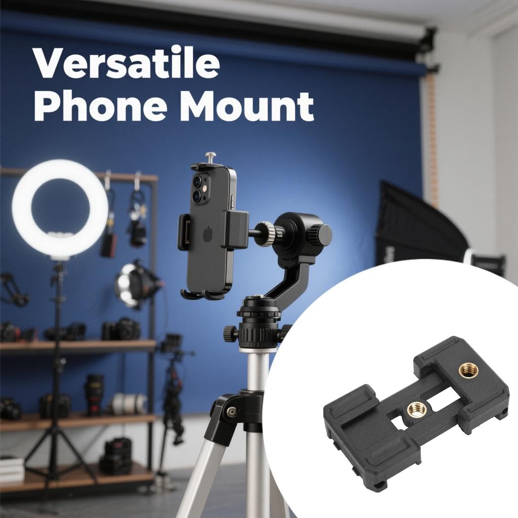 Vyroniapog Hot Shoe Extension Bracket With Non-Slip Footpad - Versatile Tripod Mount Adapter For Phones, Compact And Portable With Adjustable Clamps And 1/4In Screw Holes