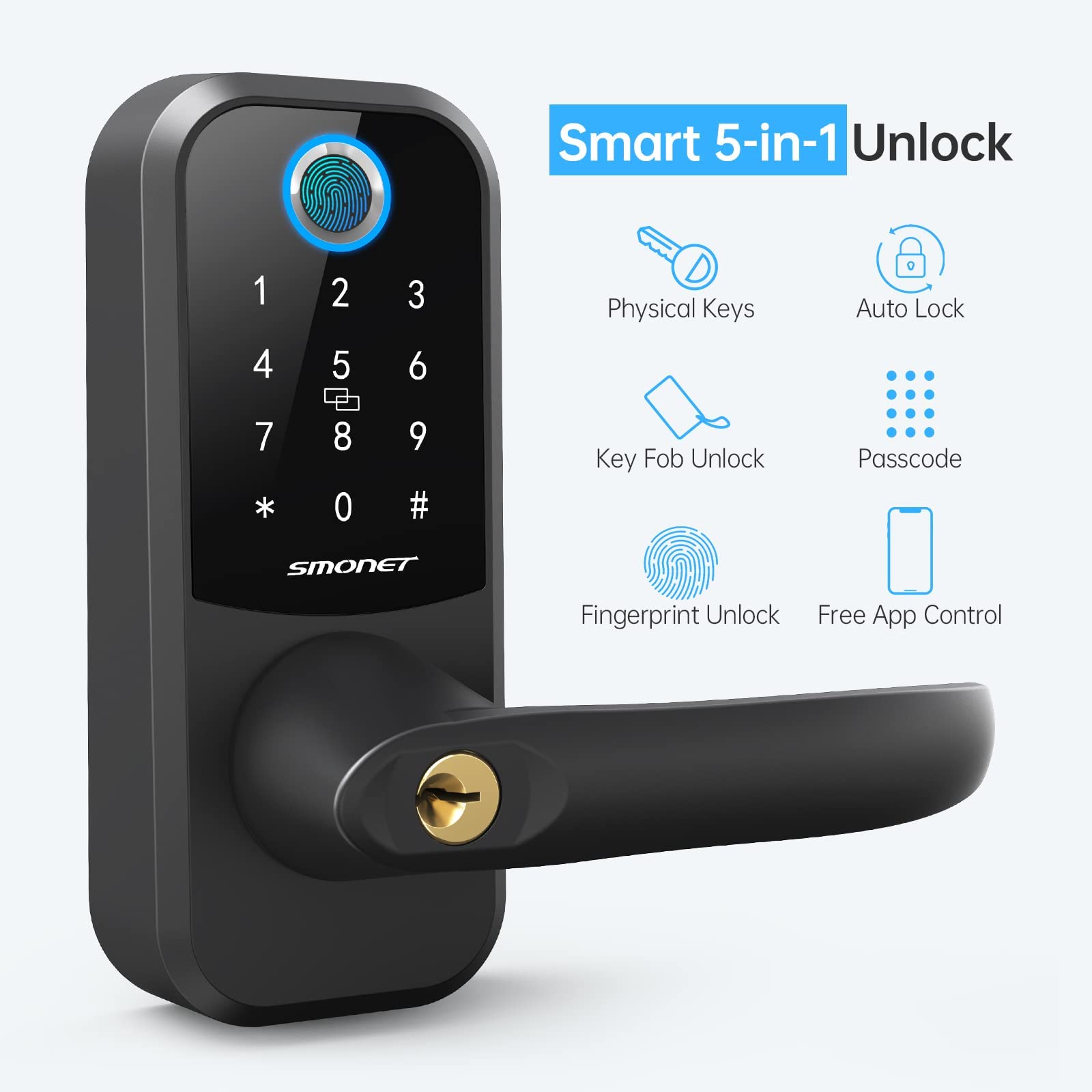 Smonet Ic Cards, Key Fob For Smart Door Lock, Work With Ttlock, Suitable For Smart Deadbolt Keyless Entry Door Lock