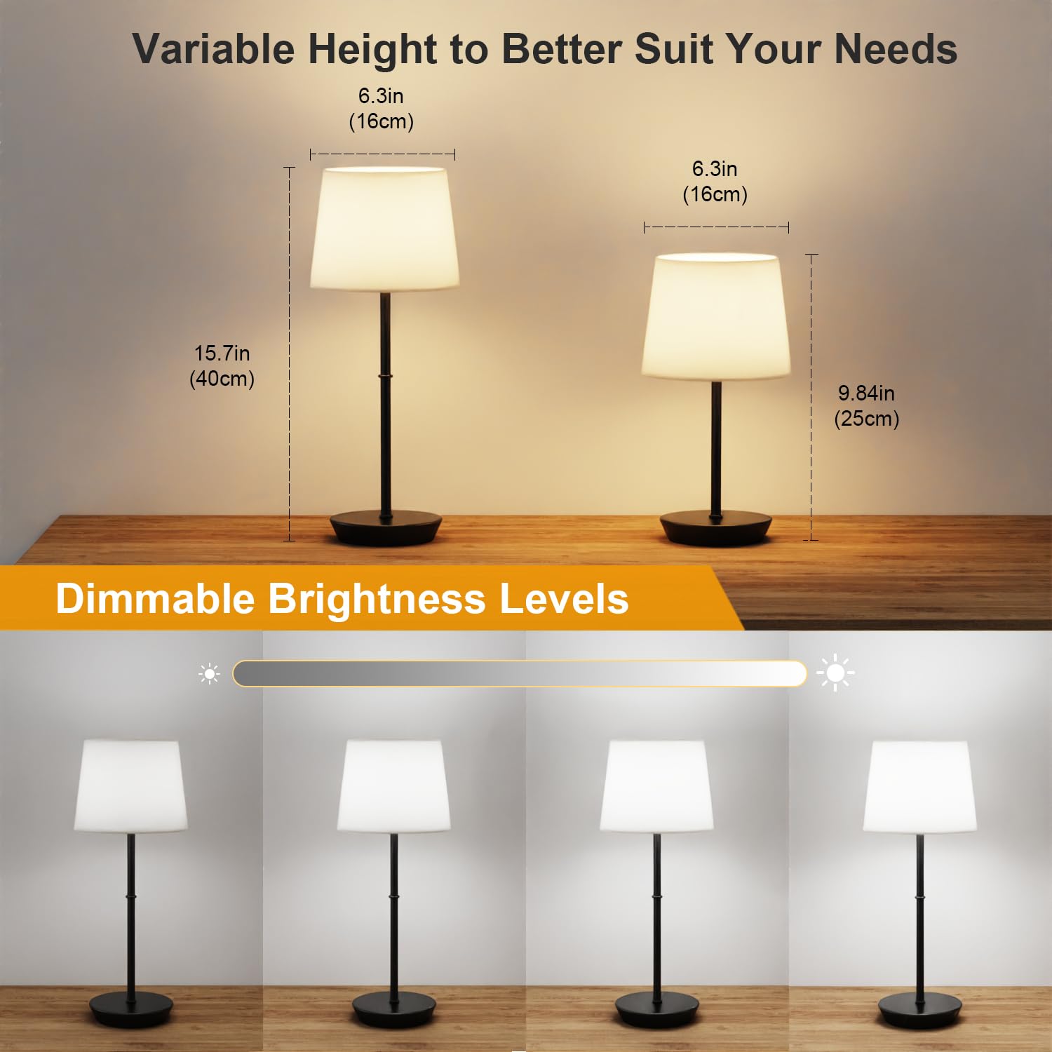 Yinglap Rechargeable Table Lamp, 5000Mah Battery Powered Cordless Desk Lamp With Dimmable Magnetic Rgb Bulbs & Remote, Wireless Mini Touch Lamp For Living Room, Restaurant, Kitchen Counter, Bedside