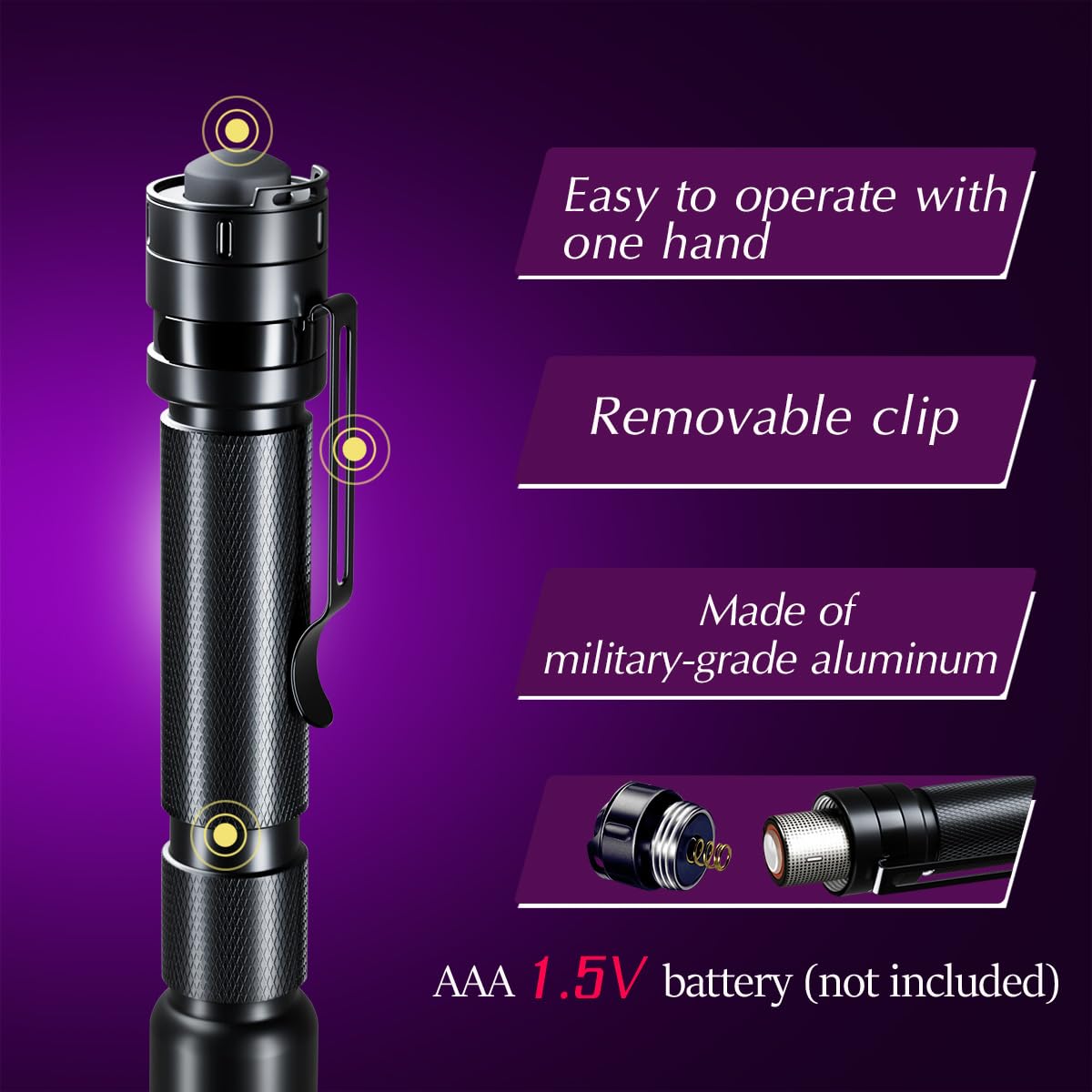 Ansyper Cc Uv Flashlight 2 Pack 395Nm Ultraviolet, Black Light Mini Penlight Portable And Compact For Pet Urine And Stain Detection, Hotel Cleaning, Id Check, Handheld Detector