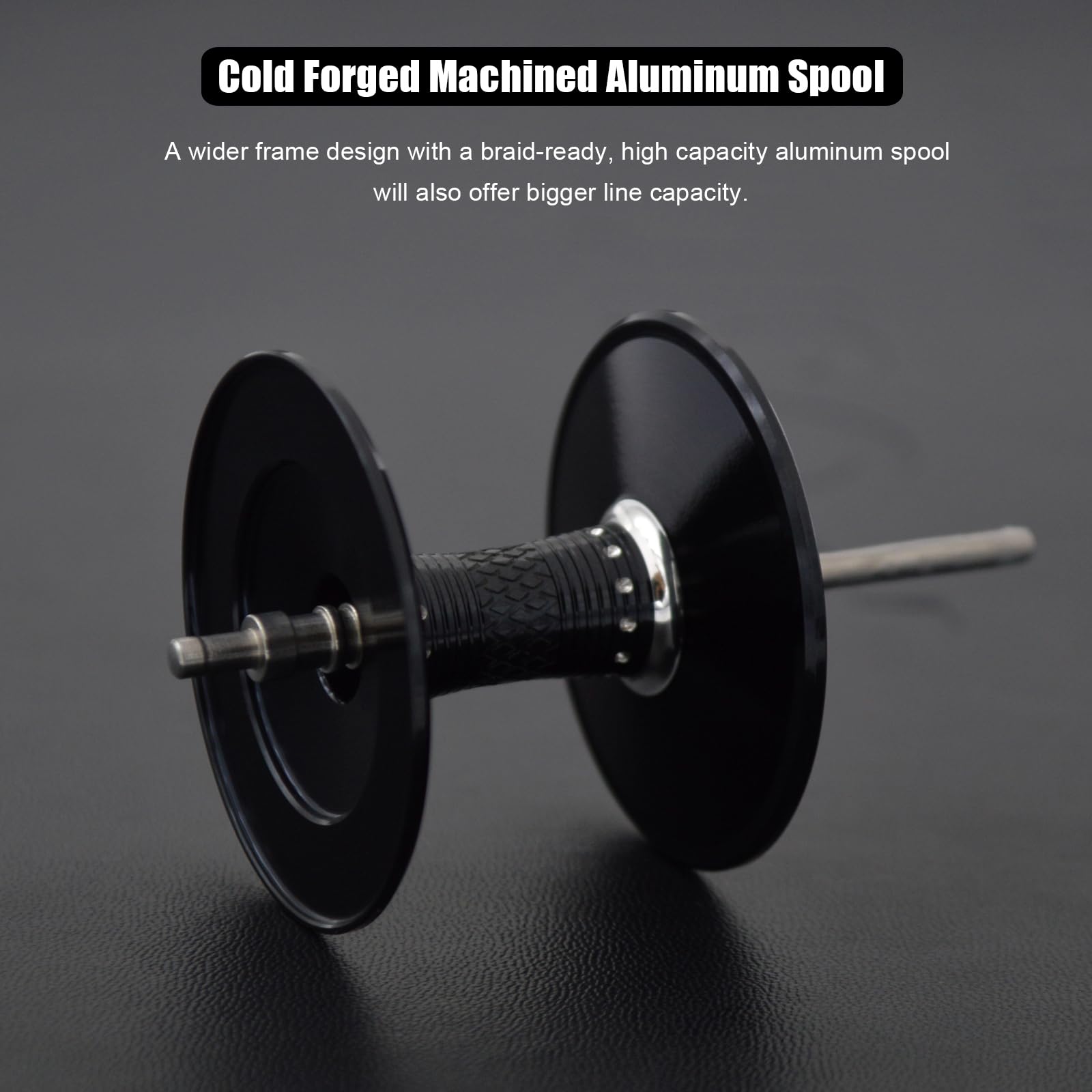 Camekoon Bahamut 400 Baitcaster Reels, Large Capacity For Jigging, 10+1 Stainless Steel Bearings, 35 Lbs Drag, 4.5In Long Power Handle, Carbon Fiber Frame And Side Covers, Baitcasting Fishing Reel