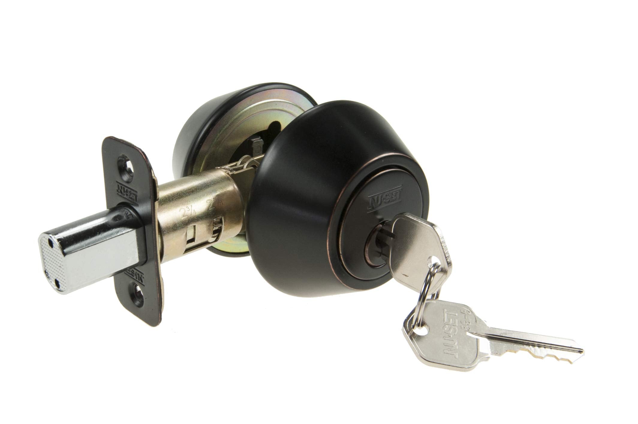 Nu-Set Double Cylinders Deadbolt Keyed Alike Lock, Oil Rubbed Bronze Finish, Key 1-Pack (75010B3Ka)