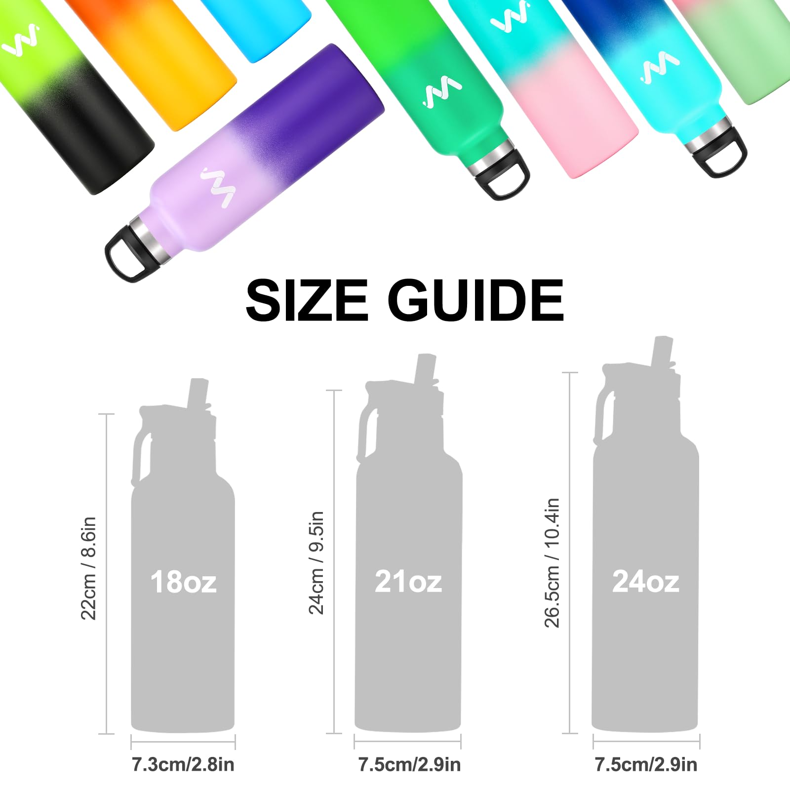 Werewolves Insulated Water Bottle With Straw Lid & Handle Lid, Stainless Steel Water Bottle