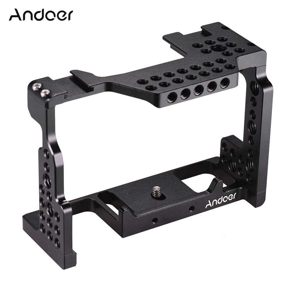 Andoer Camera Cage Video Film Making Stabilizer Aluminum Alloy Screw 1/4 Inch With Cold Shoe For Sony A7Ii/ A7Iii/ A7Sii/ A7M3/ A7Rii/ A7Riii Camera