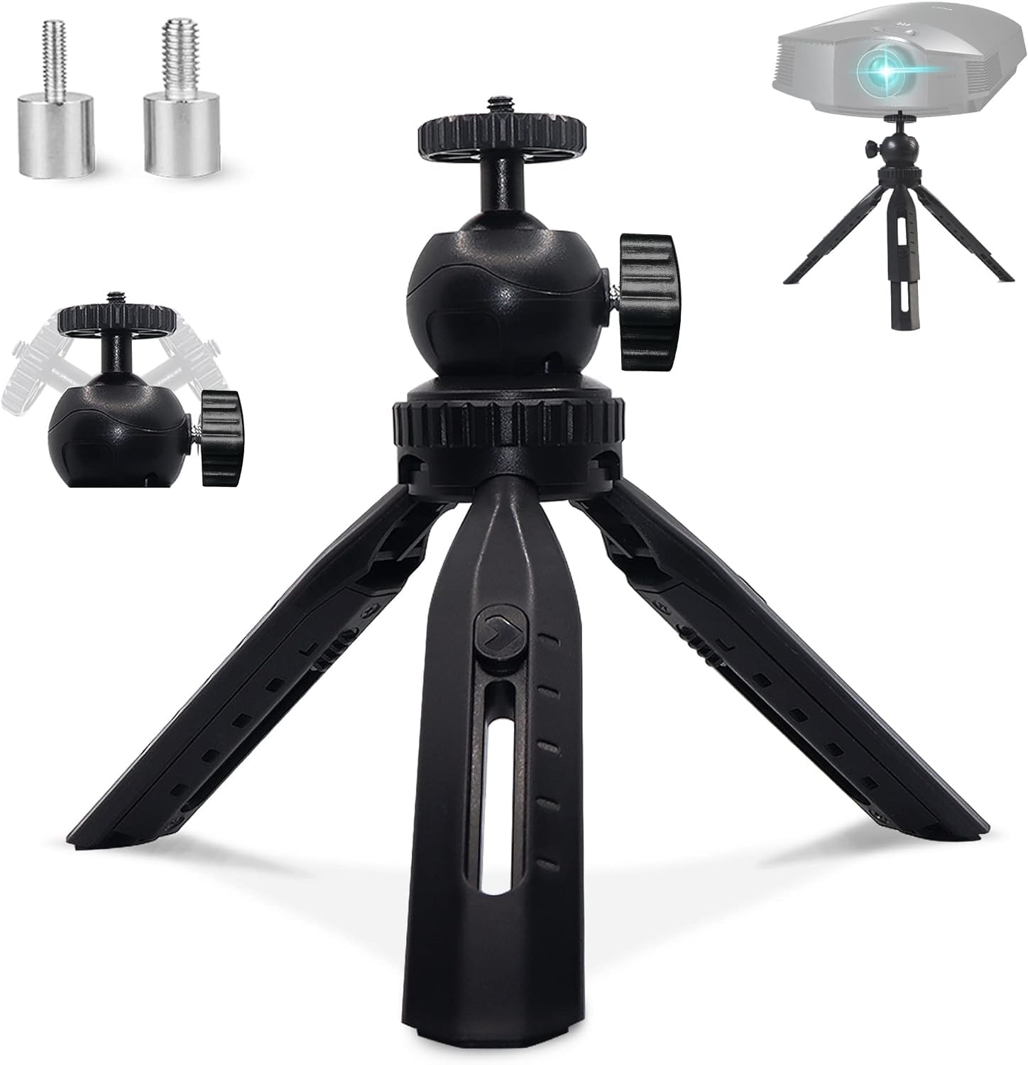 2-Be-Best Mini Projector Stand, Tripod Mount Compatible With Dr.J, Dbpower, Anker, Pvo, Artlii, Loongson, Auking, Clokowe, Voplls And Most Projectors (Black, )