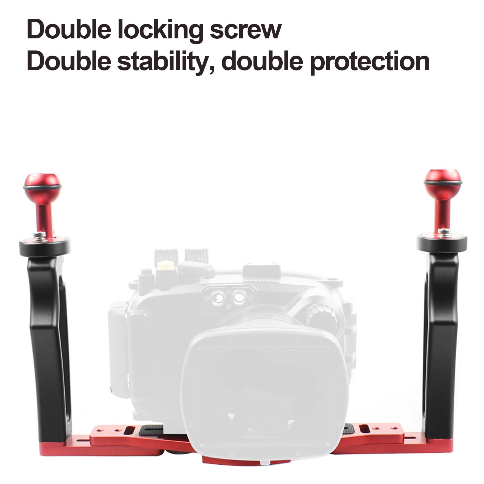 Xhtllo Dual Handle Tray Stabilizer Rig For Underwater Camera Housing Case Mount, Aluminum Alloy Ergonomic Design