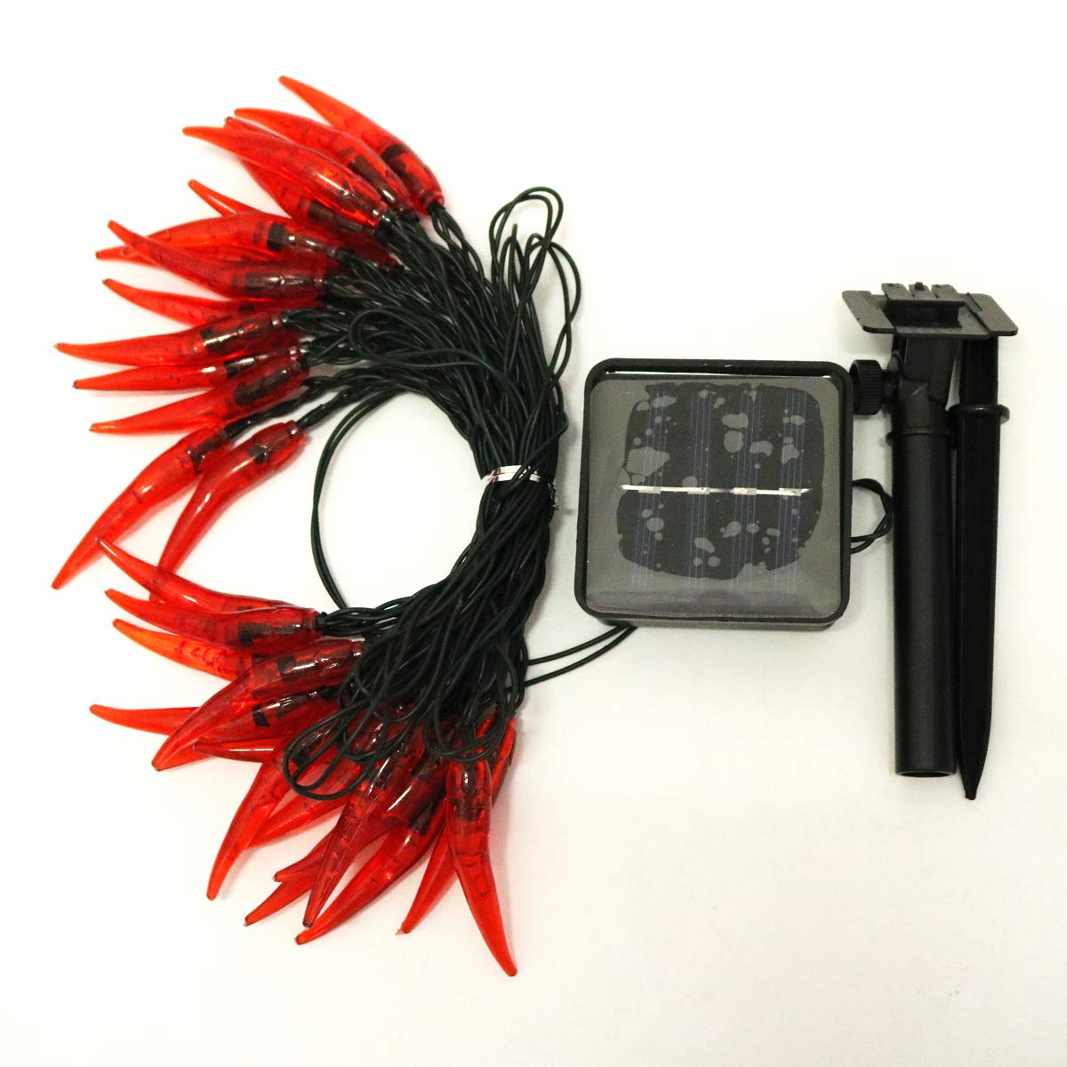 Dreamworth Solar Chili String Lights, 30 Led Chili Shape Fairy Lights For Wedding, Chinese Year, Spring Festival, Party Decoration, Christmas