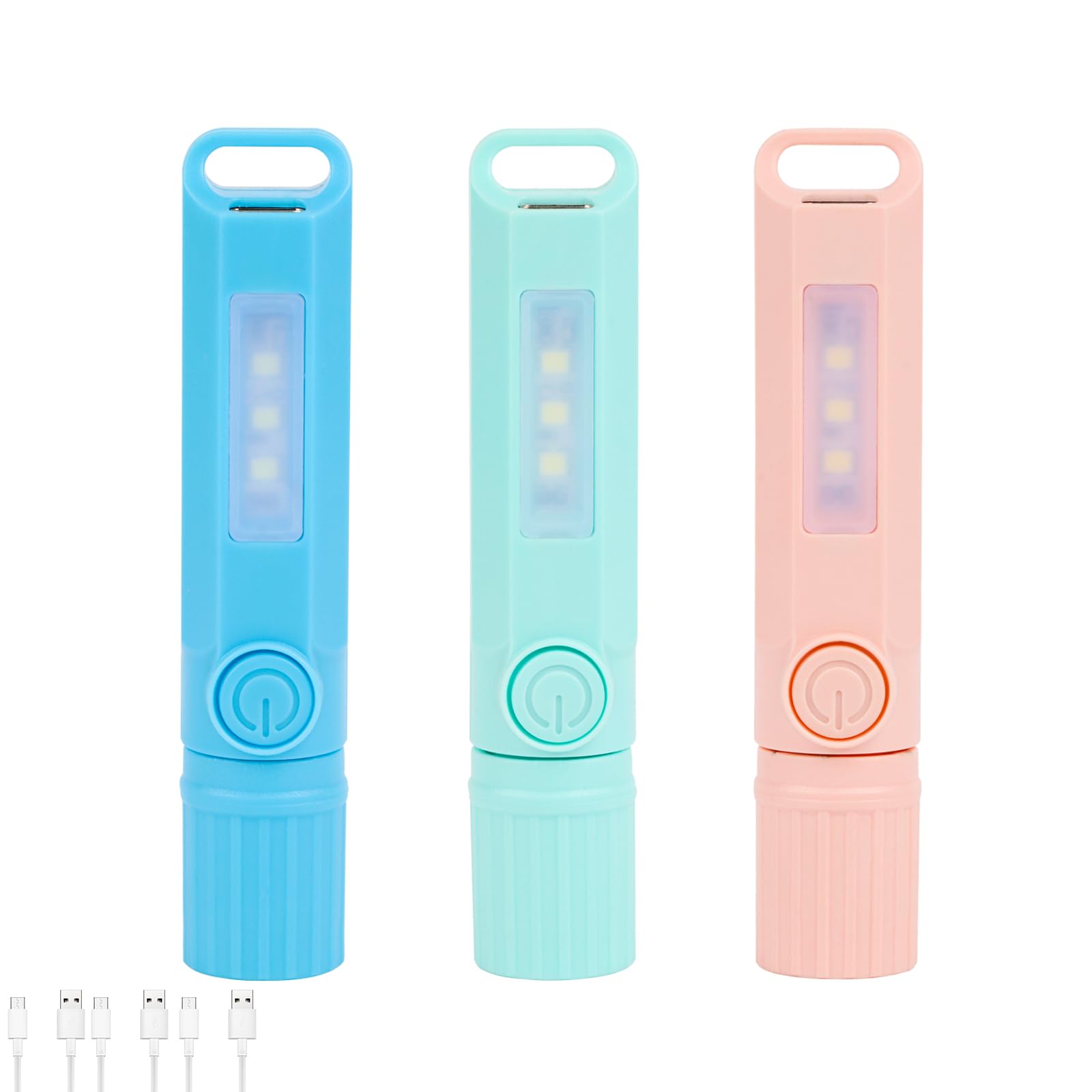 Hilngav 3 Pack Rechargeable Flashlights Usb C Mini Led Flashlights, Camping Lantern Combo Flashlight, Ultralight Zoomable Flashlights, For Kids , Camping, Hiking, Night Reading Etc (3 Pack)