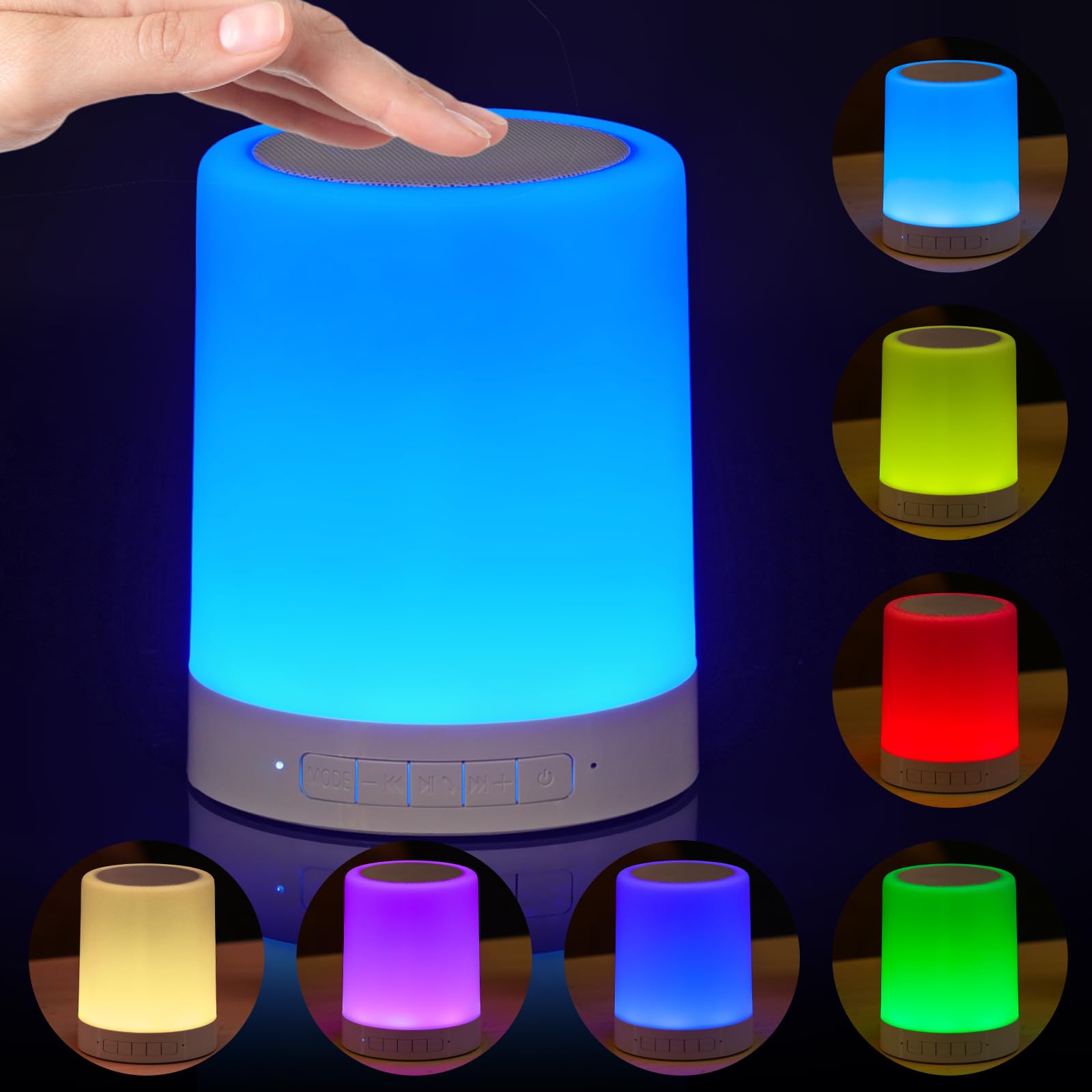 Hannahcos Night Light Bluetooth Speaker, Touch Lamp For Bedroom, Portable Dimmable Color Night Light, Outdoor Table Lamp With Smart Touch Control, Best For Teens Kids Children