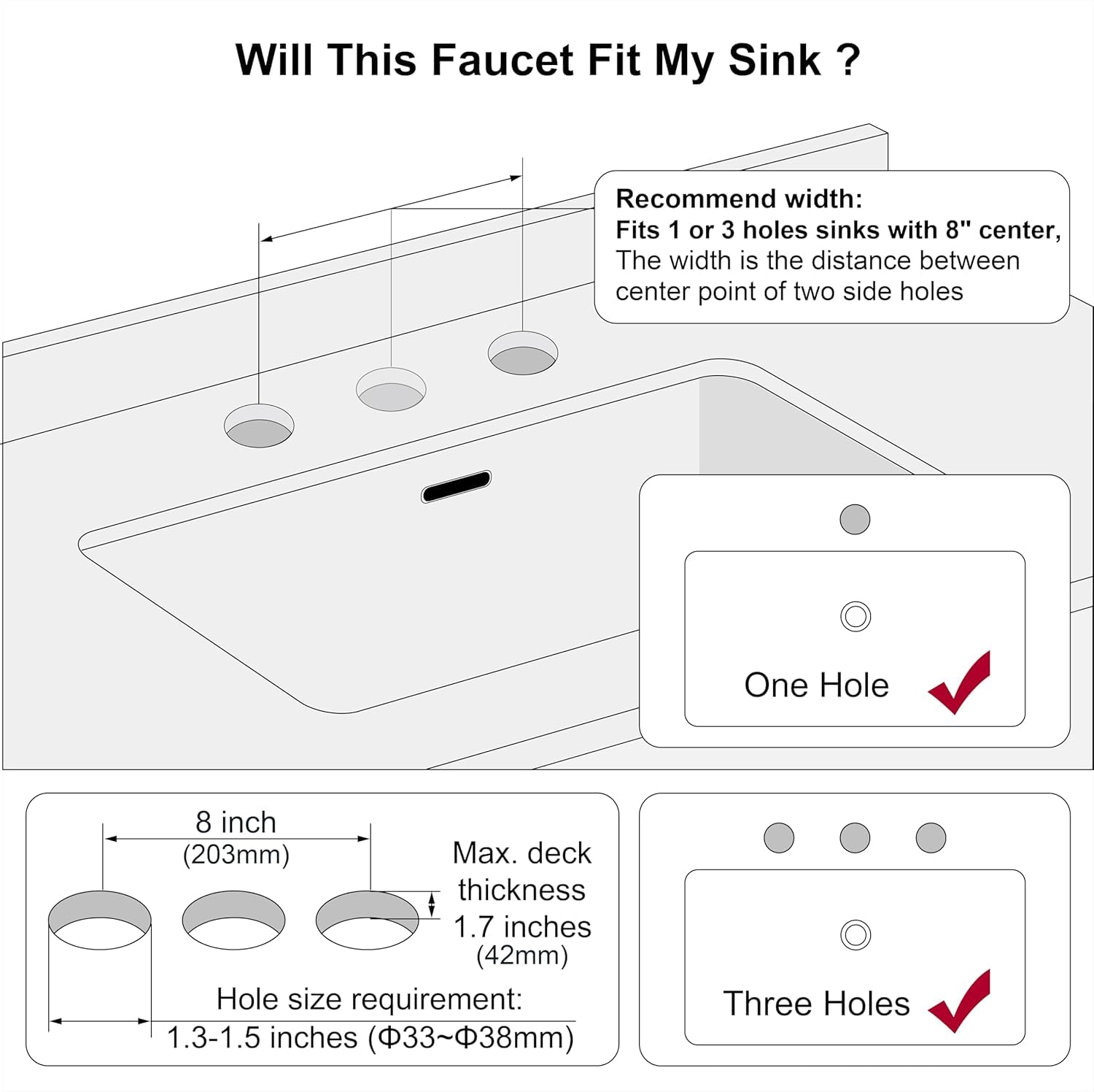 Derengge Brushed Gold Kitchen Sink Faucet,Single Handle Spring Spout Kitchen Faucet With Pull-Down Sprayer, 1 Hole Or 3 Hole Installation,Kf-5988-Bg