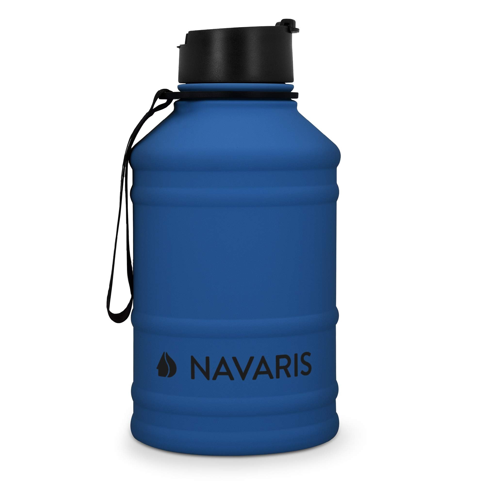 Navaris Stainless Steel Water Bottle - Single-Walled 75Oz (2.2L) Big Metal Drinking Bottle