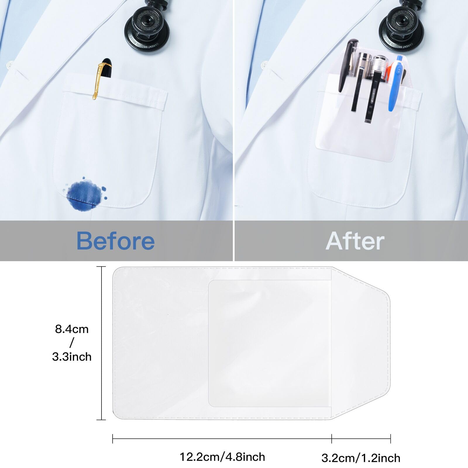 Cosoos 2 Rechargeable Pen Lights With Pupil Gauge, Ruler & 2 Pocket Protectors, Led Penlights For Nurse Doctor, Warm/White Light, Usb-C Rechargeable Penlight Flashlight For Nursing Student