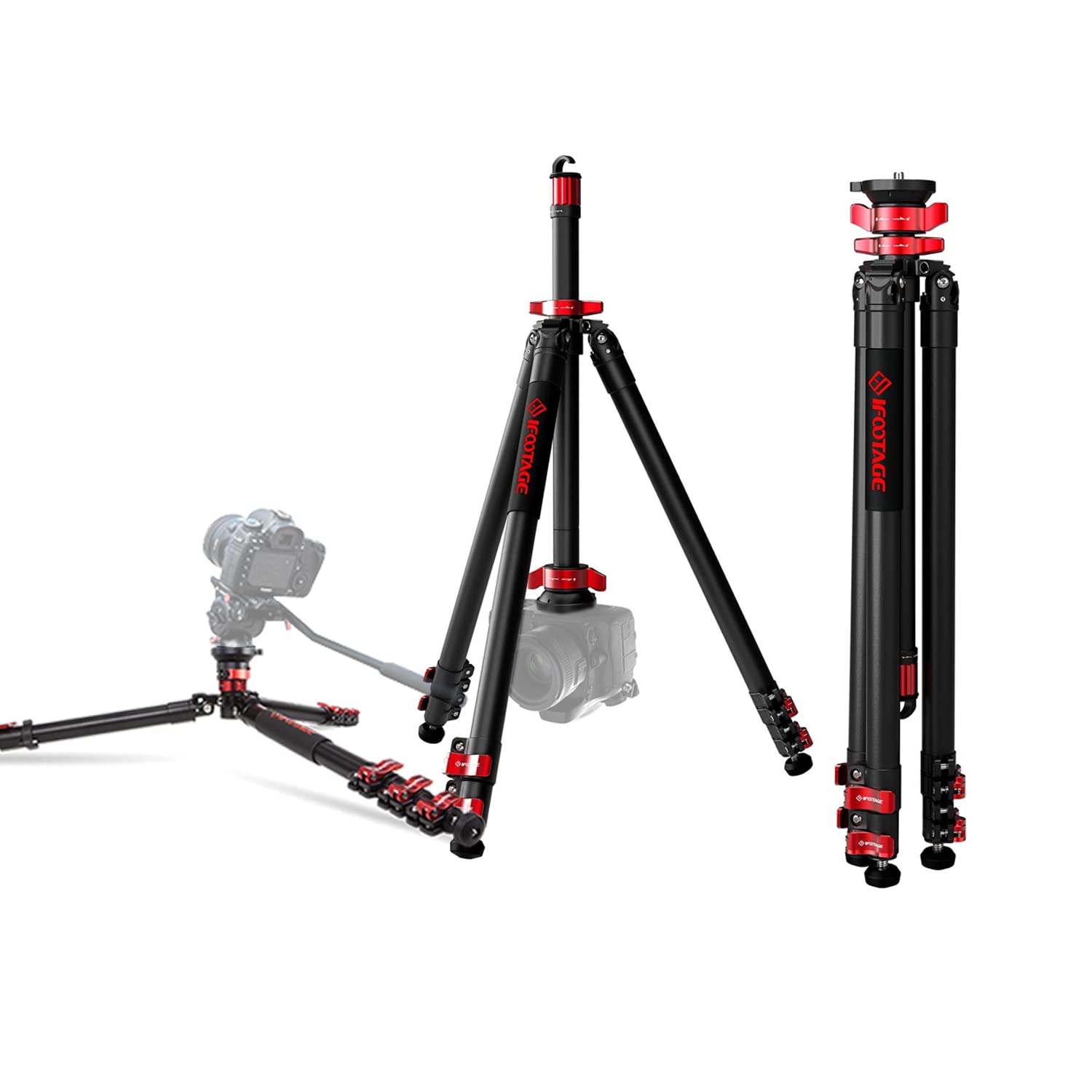 Ifootage Camera Tripod Professional Standard,Heavy Duty,Flexible Stable 360° Ball Head,Centre Column Release For Low Position,Max Payload 6Kg,65"/165Cm Ta6S