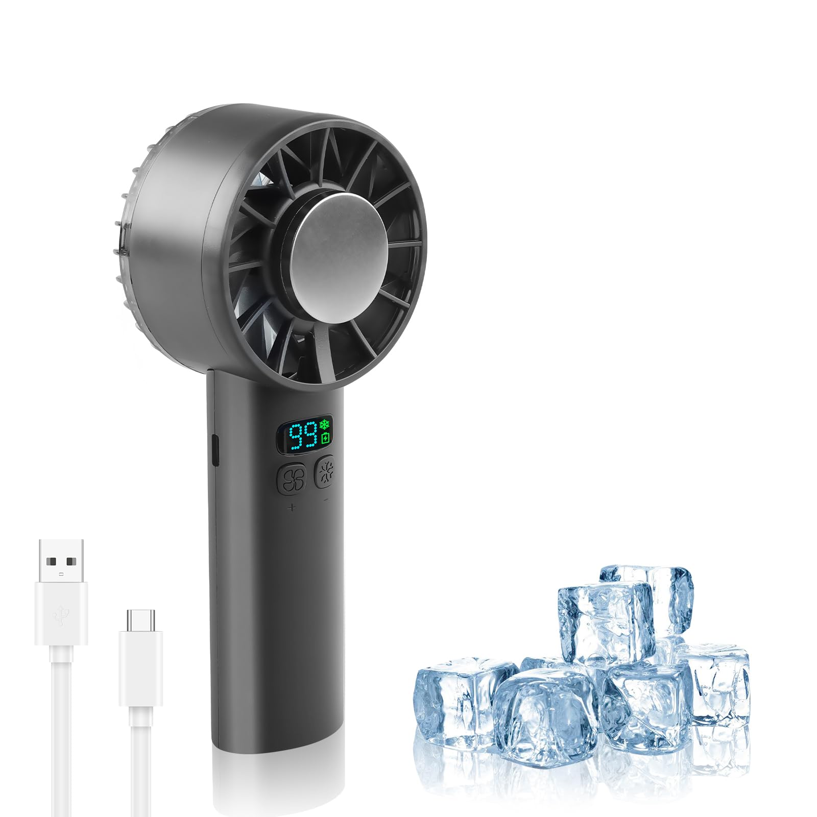 Gudoqi Portable Handheld Fan, 5200Mah Rechargeable Quiet Personal Turbo Fan Blows Cold Air - Koospark