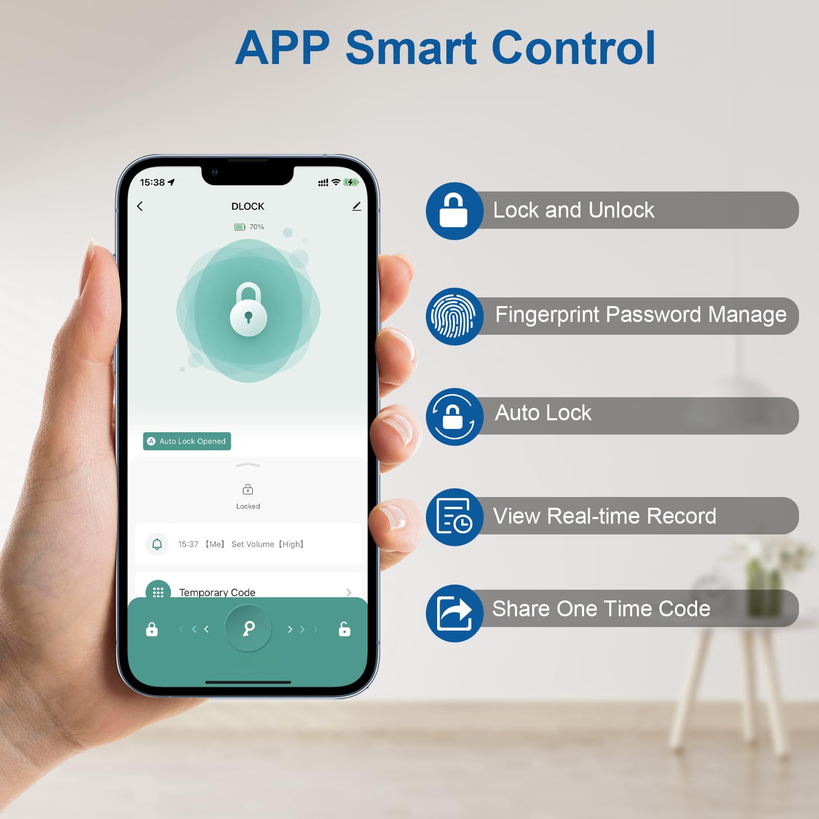 Bafuweiy Fingerprint Door Lock With Door Knobs Set, Keyless Entry Door Lock Deadbolt With Handle, Smart Front Door Lock Set With App Control/Fingerprints/Passwords/Auto-Lock/Easy Installation Black