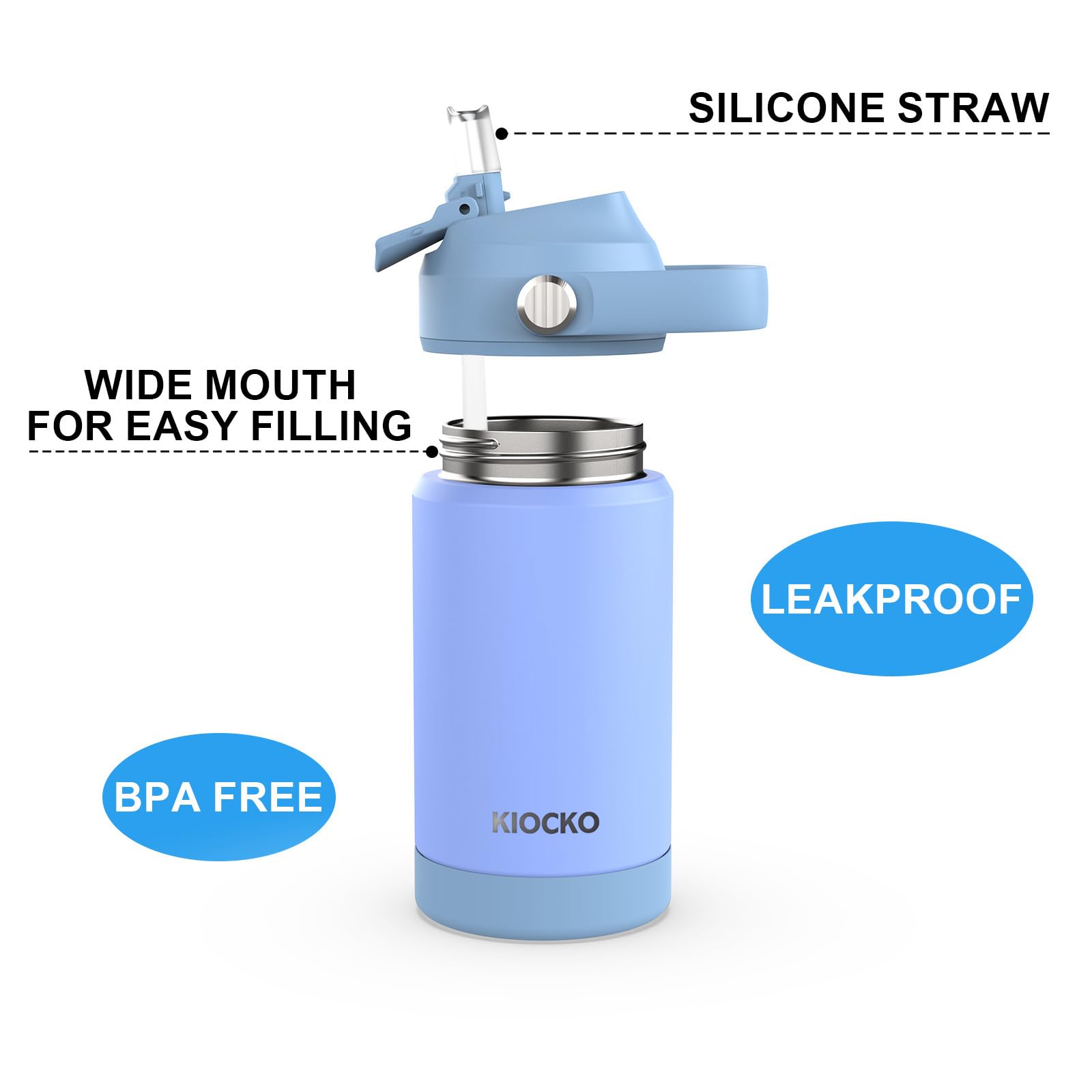 Kids Insulated Water Bottle With Straw,12Oz Toddler Cups With Stainless Steel Leak Proof For School