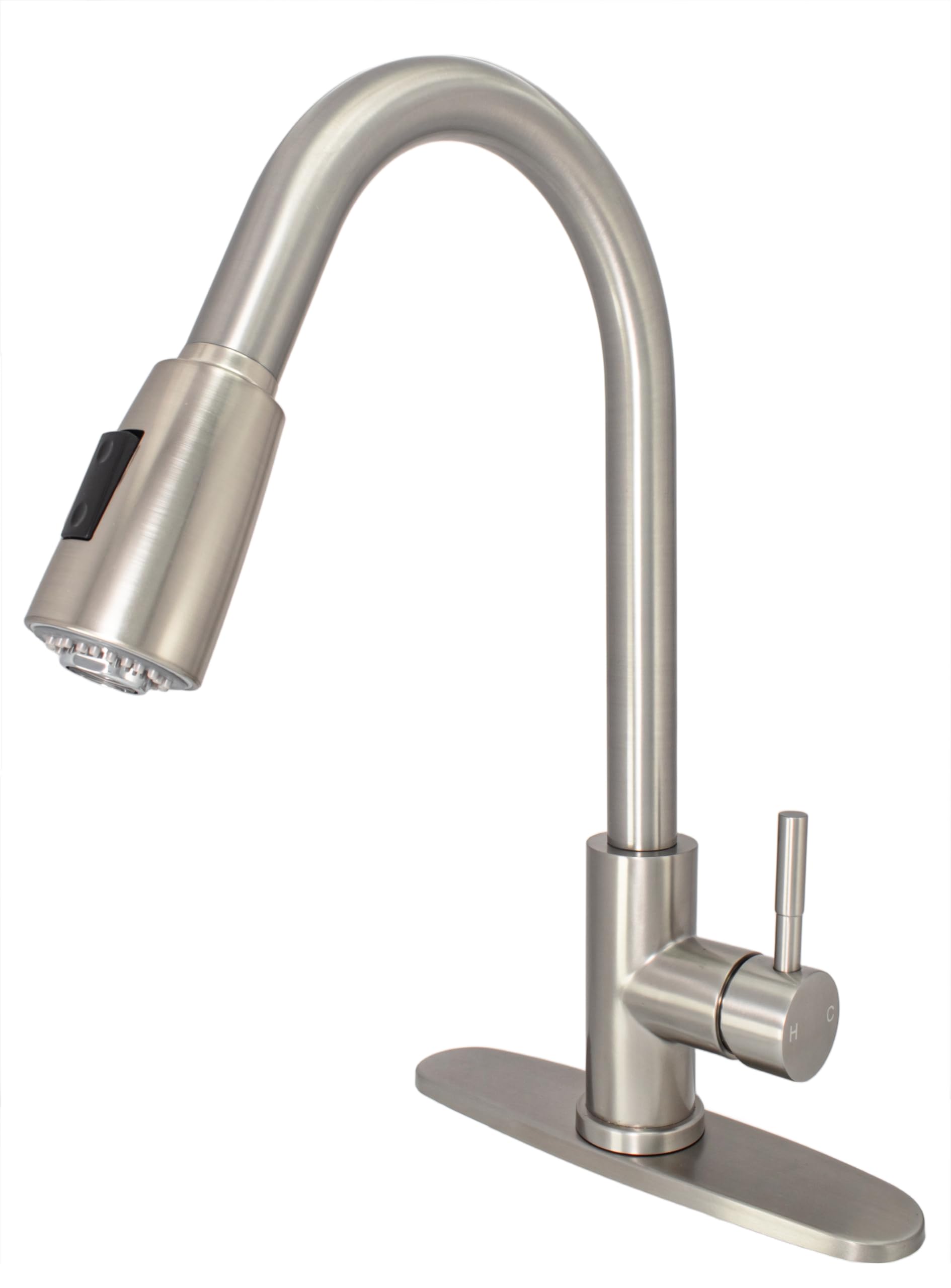 Wmf Kitchen Faucet With Pull Down Sprayer, Brushed Nickel, Anti-Fingerprint, High Arc, Dual Function, Stainless Steel, 1 Or 3 Hole Install For Rv, Farmhouse, Laundry, Bar, Camper