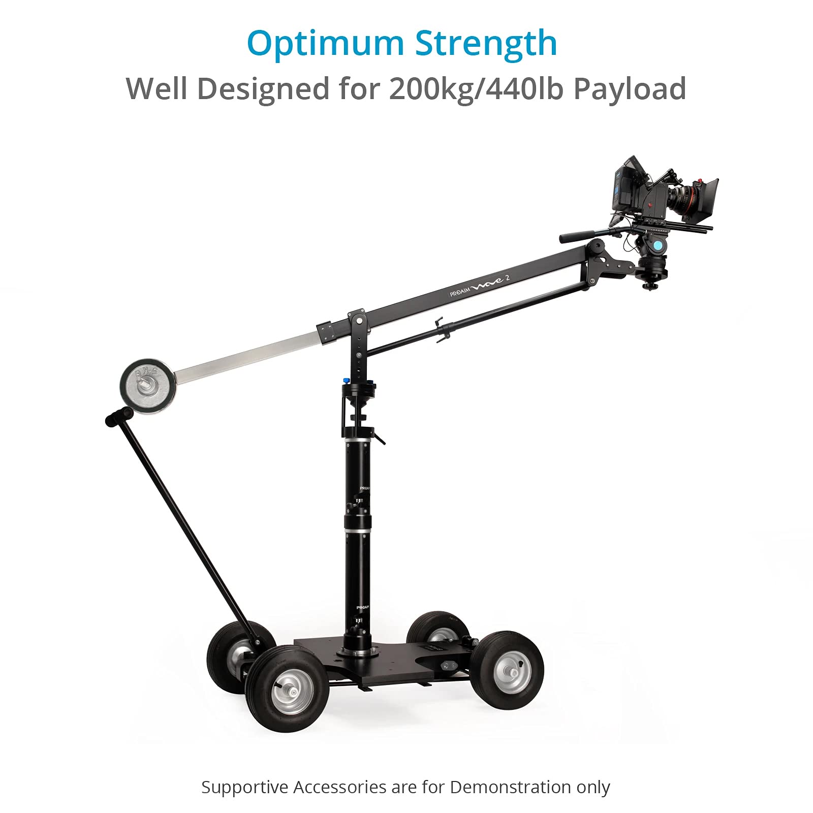 Proaim 12" Bazooka With Quick Lock Lever For Camera Dolly, Jib Crane & Height Risers. Quick & Easy To Setup, Stable & Robust W 200Kg/440Lb Payload. Euro/Elemac Mounting At Top/Bottom (Bz-285-01)