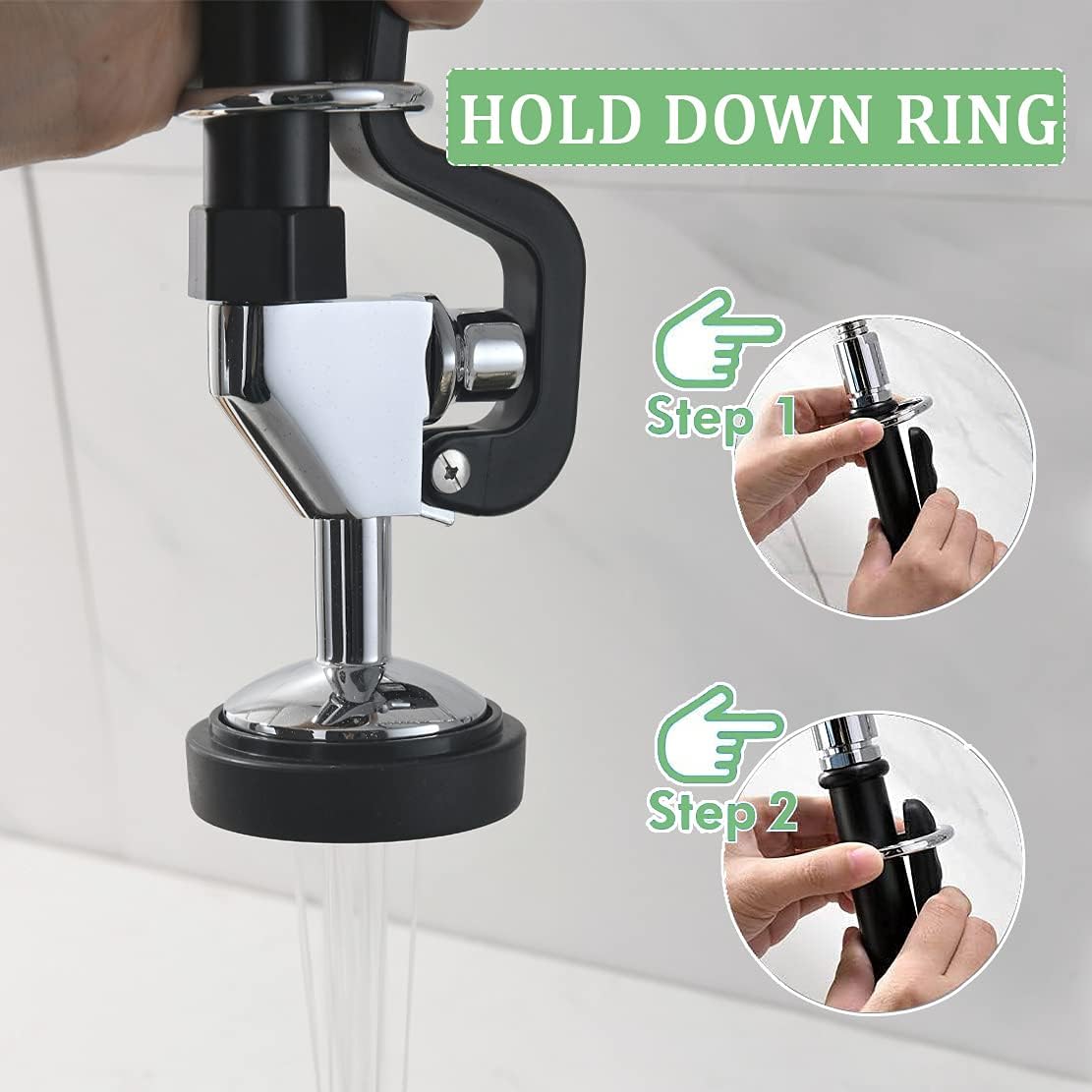 Appaso Commercial Faucet With Pre-Rinse Sprayer, 25'' Height Deck Mount Single Hole Polished Chrome Pull Down Compartment Sink Faucet With 10'' Swivel Spout For Restaurant Industrial 294Cp