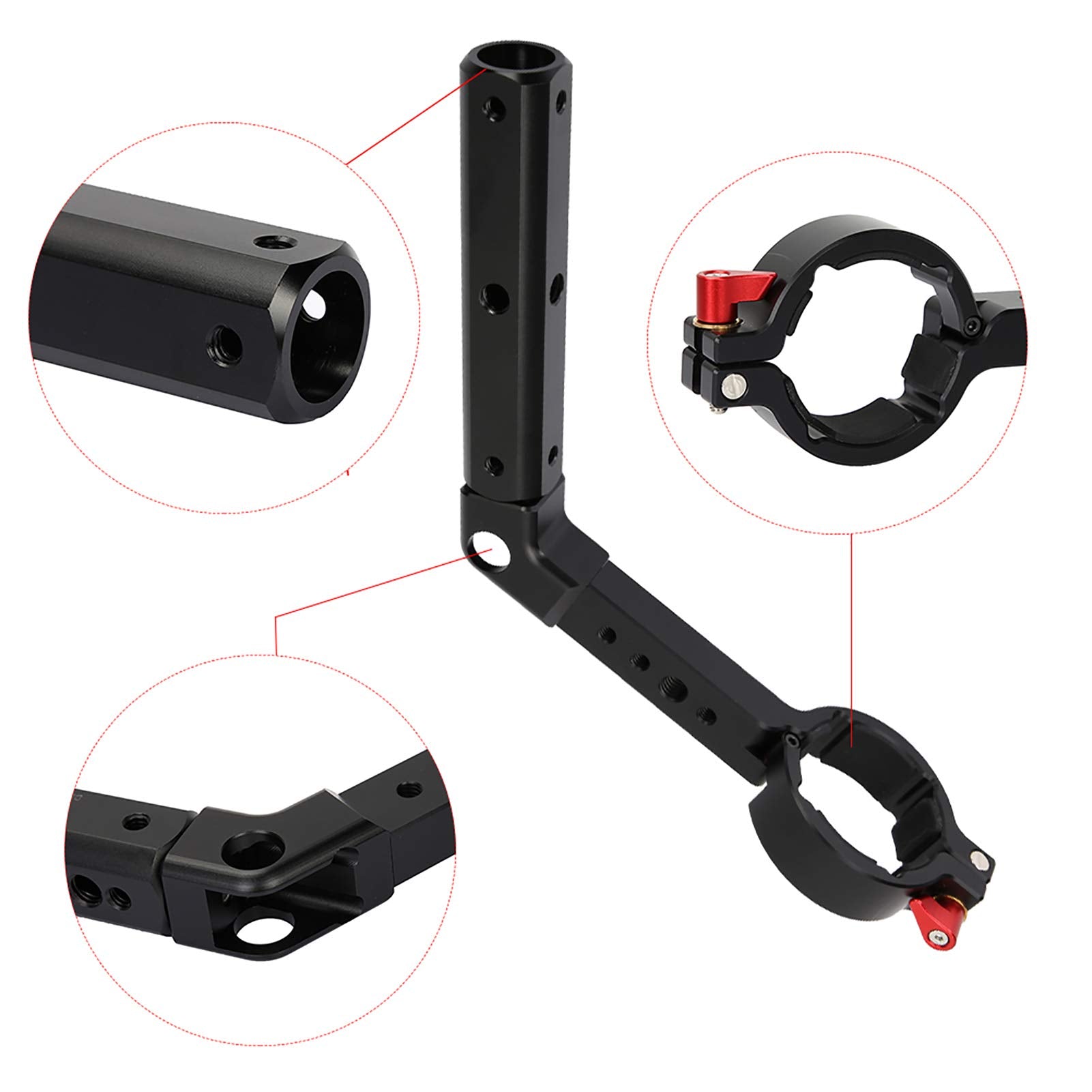 Agatige Portable Extension Handle Grip, Bracket Stabilizer Grip Handlebar Extender Extension Lamp Holder Handlebars Extender Extension For Crane2 For Ak2000