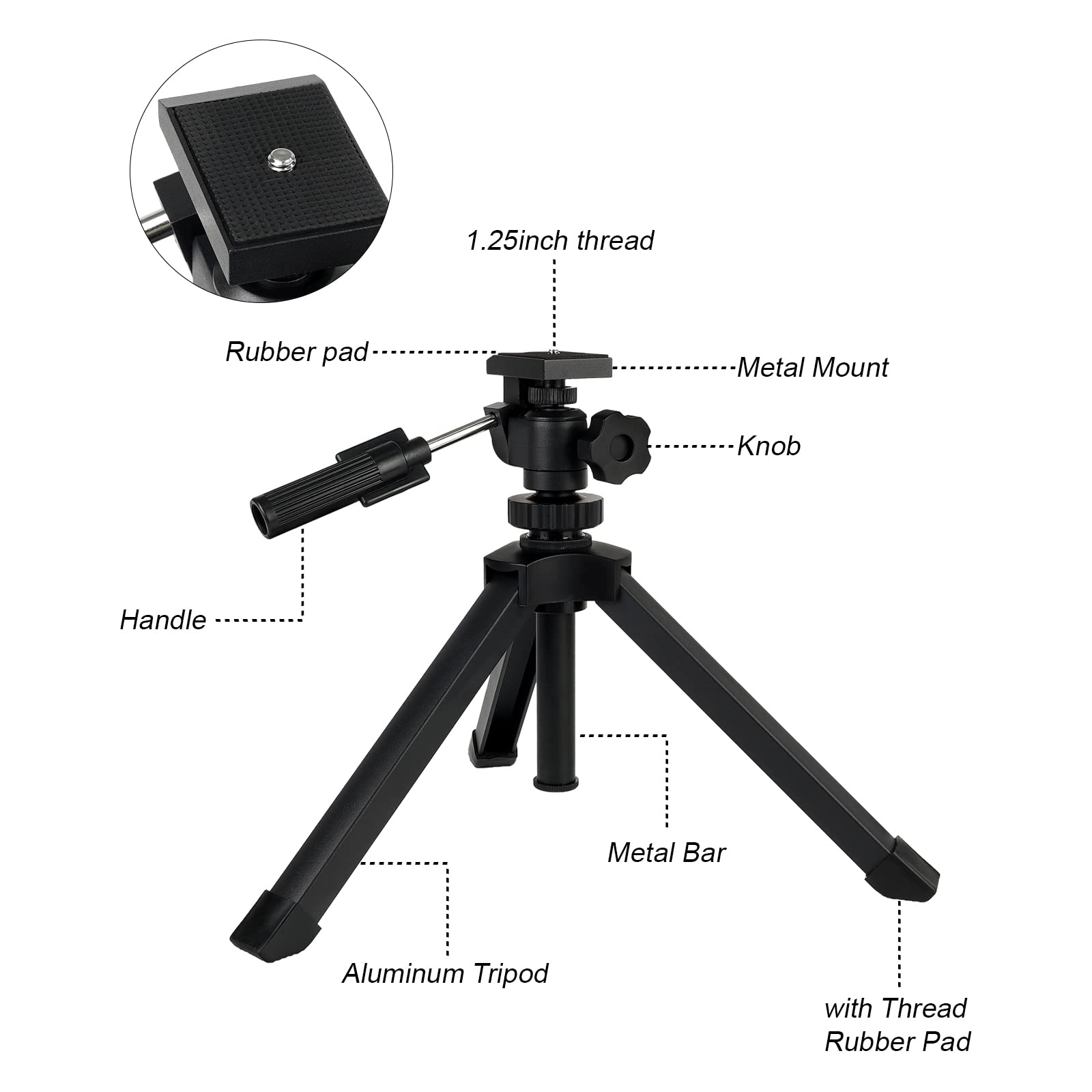 Svbony Sv146 Tabletop Tripod - Adjustable Portable Tripod For Spotting Scope, Binoculars, Monoculars, Dslr Cameras