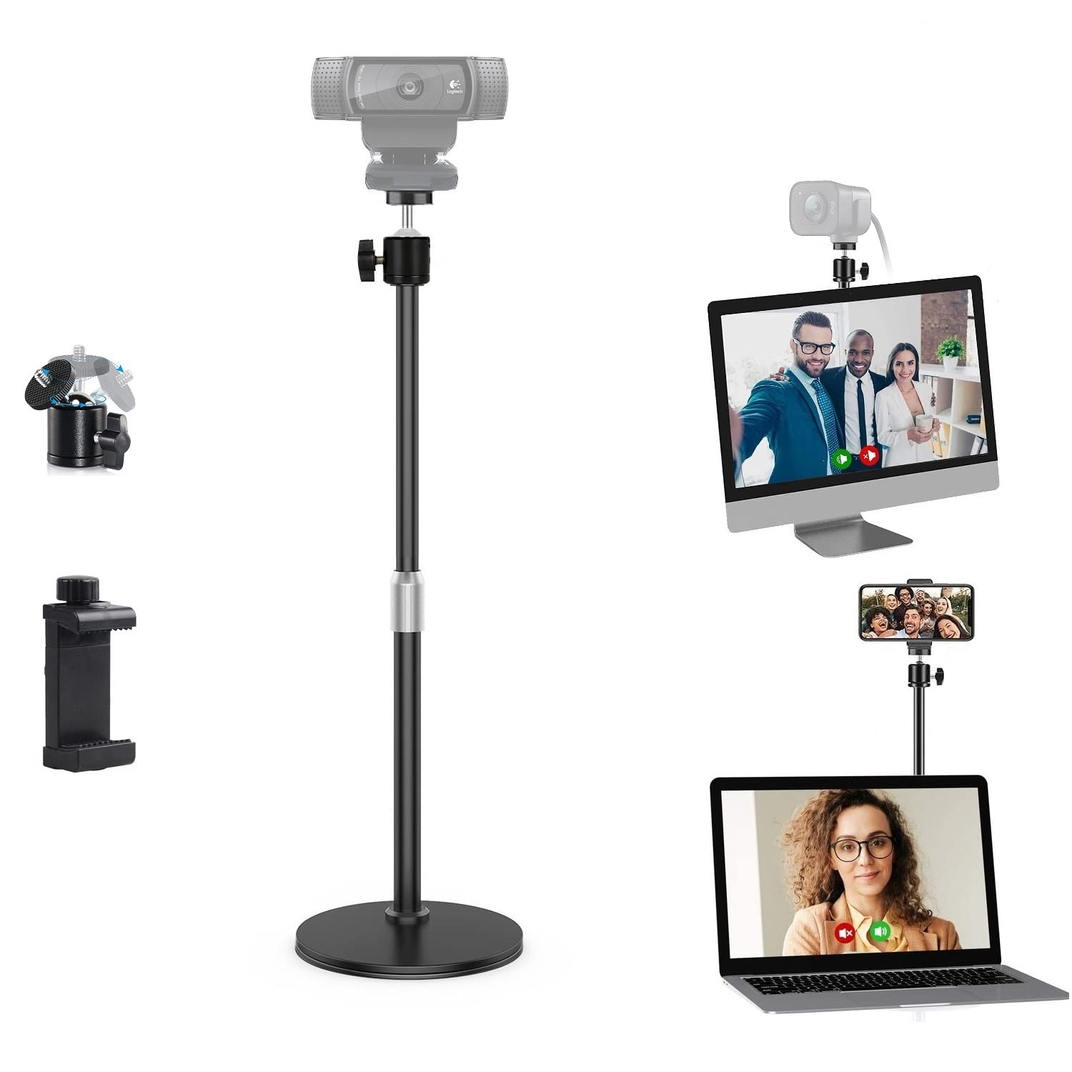 Acetaken C920S Webcam Tripod Stand Compatible With Logitech C920S C930E C922 C615 C925E Brio Streamcam Webcams - 18'' Height