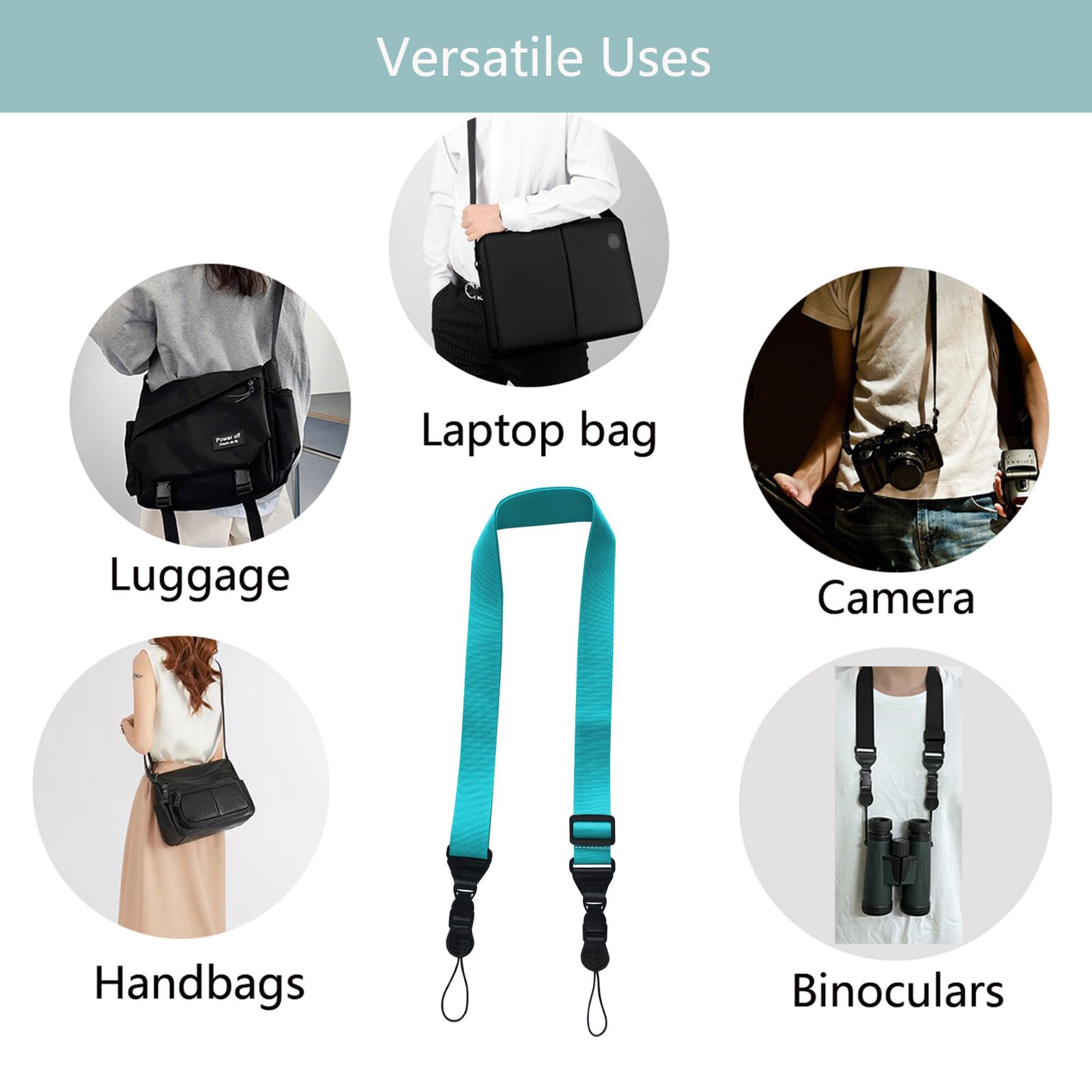 Gowjaw Adjustable Shoulder Strap:Comfortable Ipad Strap Nylon Neck Lanyard For Ipad/Samsung Tablet Case,Camera Binocular Crossbody Laptop Luggage Bag(Sky Blue)