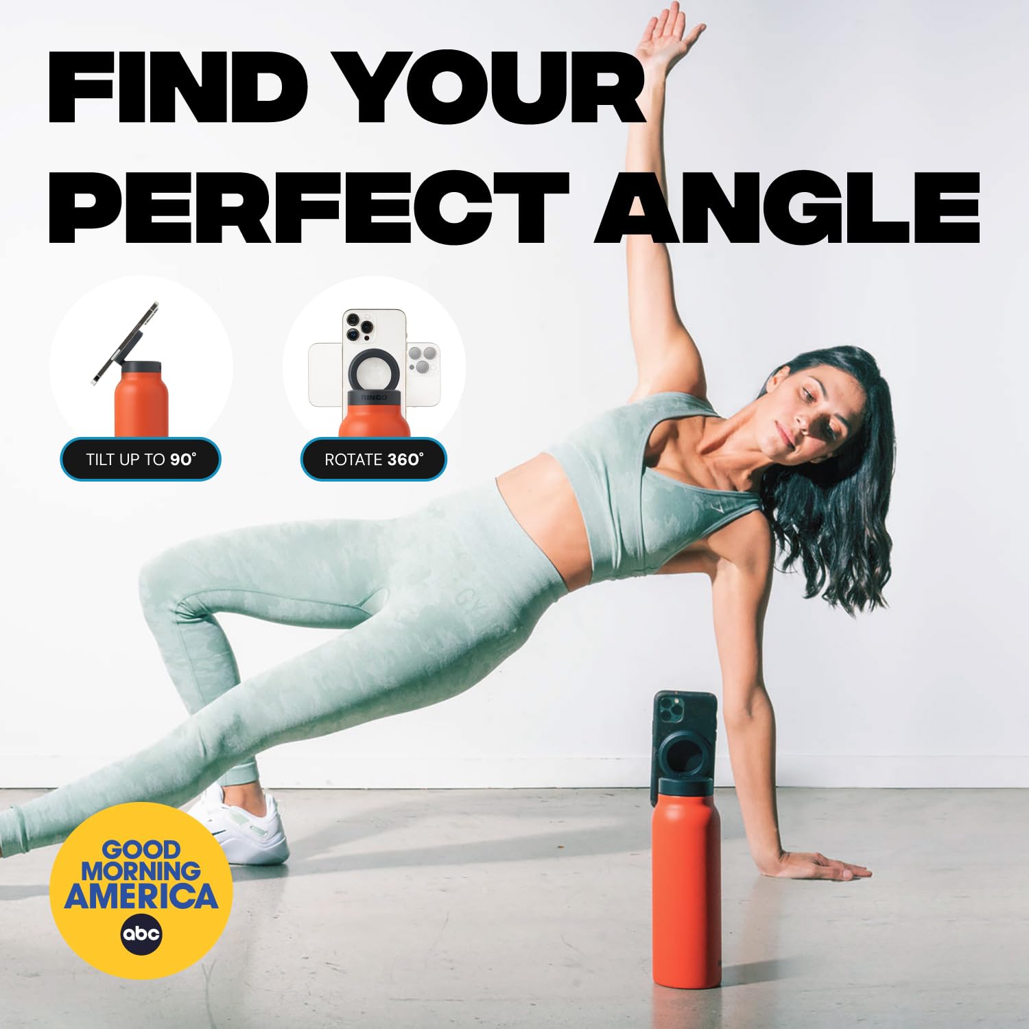 Ringo Insulated Water Bottle  Compatible Magsafe Water Bottle With Phone Holder  Stainless Steel