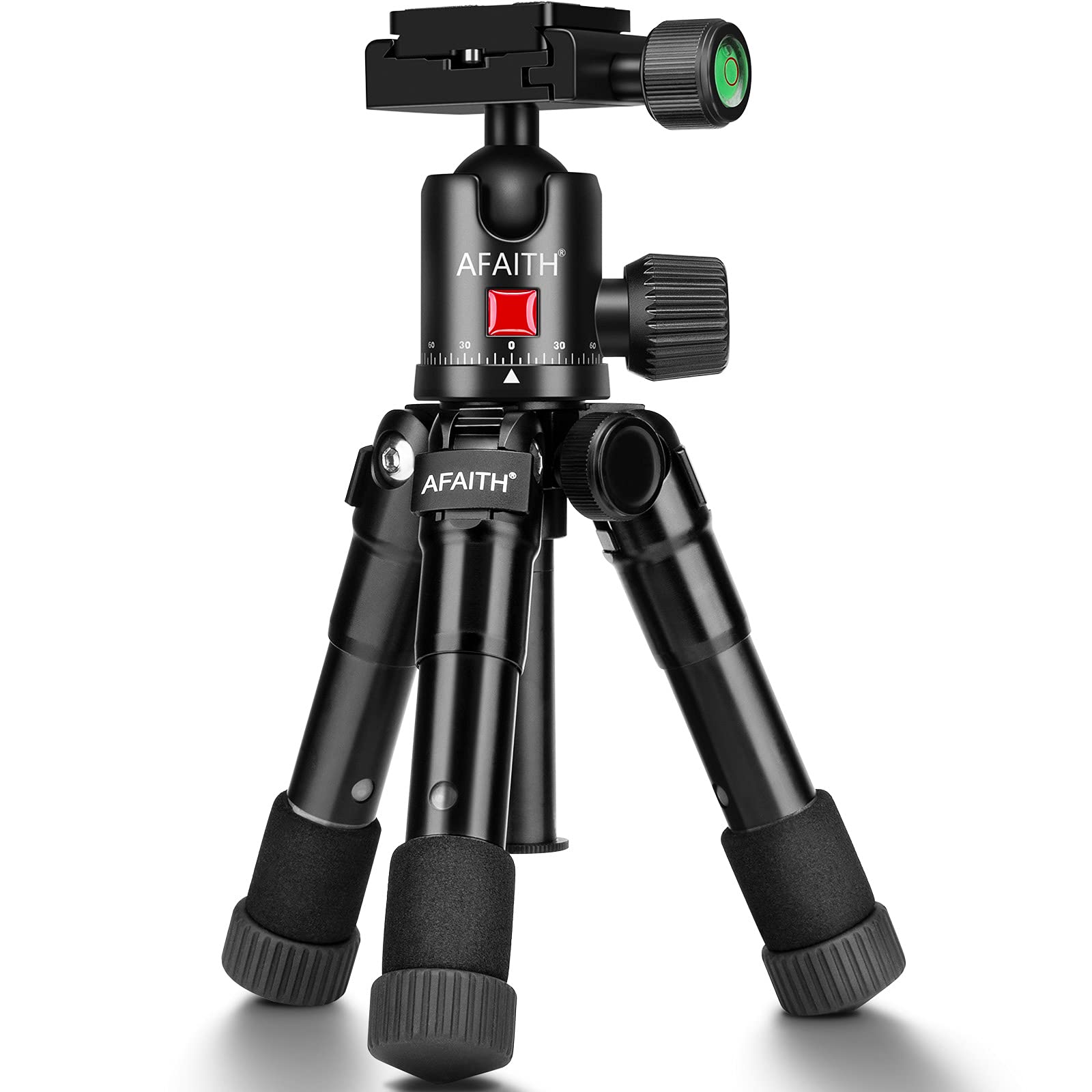 Afaith 20 Inches Portable Tabletop Camera Tripod, Mini Desktop Compact Tripod With Ballhead & 1/4 Inches Quick Release Plate For Dslr Camera