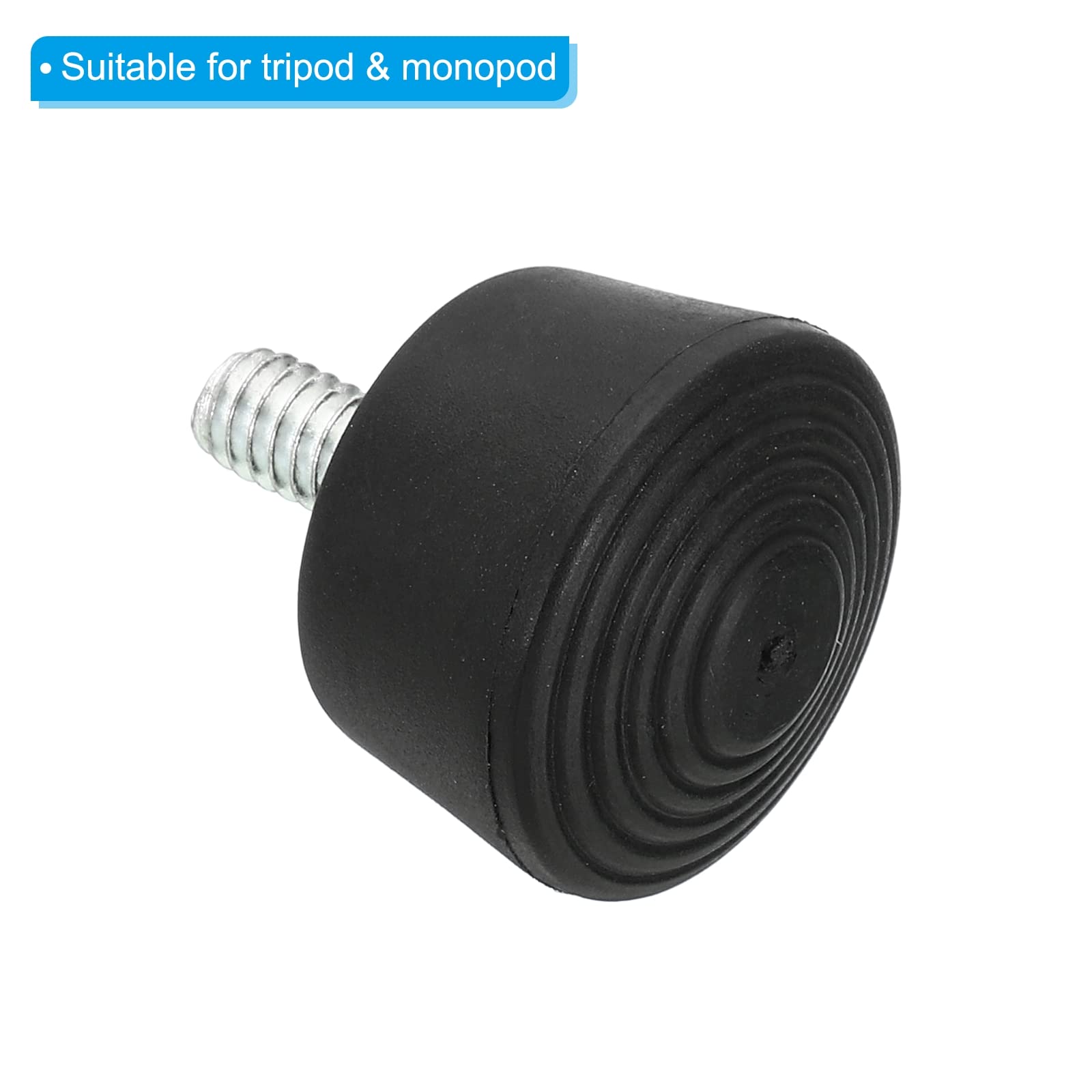 Patikil Universal 1/4" X 1.3" Rubber Tripod Feet, Anti-Slip Tripod Replacement Parts For Camera Tripods Monopod, Black