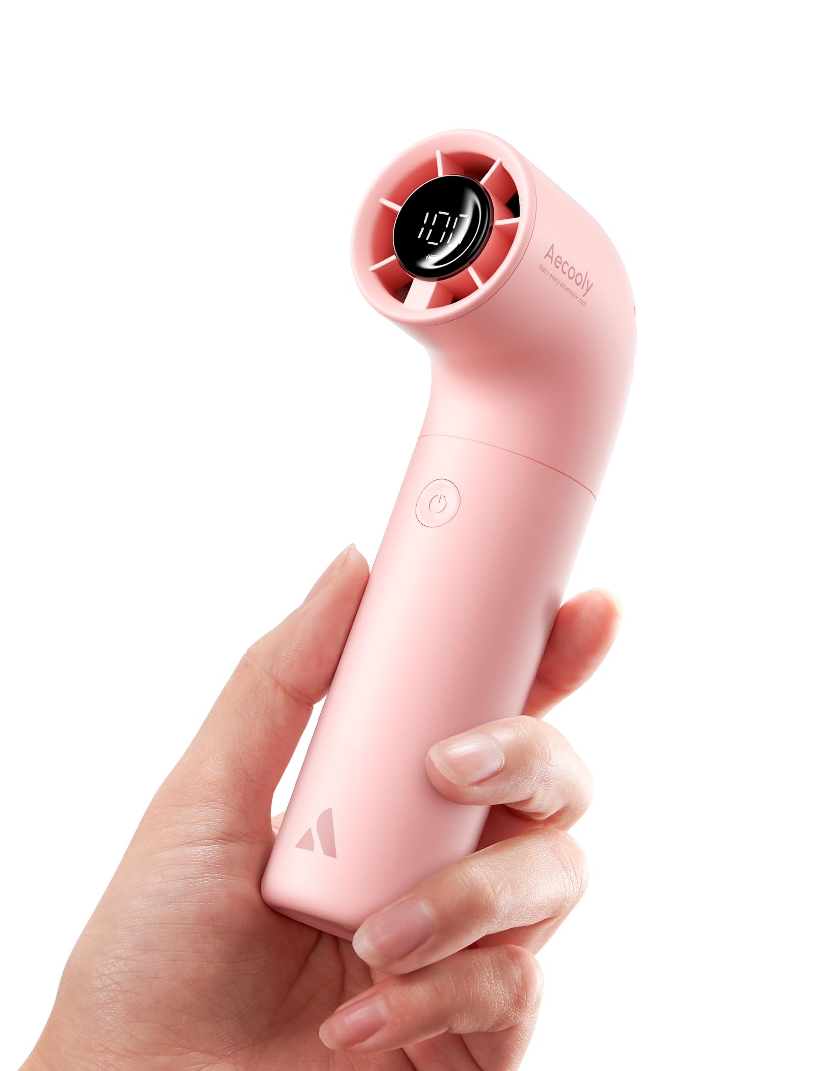 Aecooly portable handheld fan, turbo mini fan with 15000 RPM high-speed motor for powerful cooling