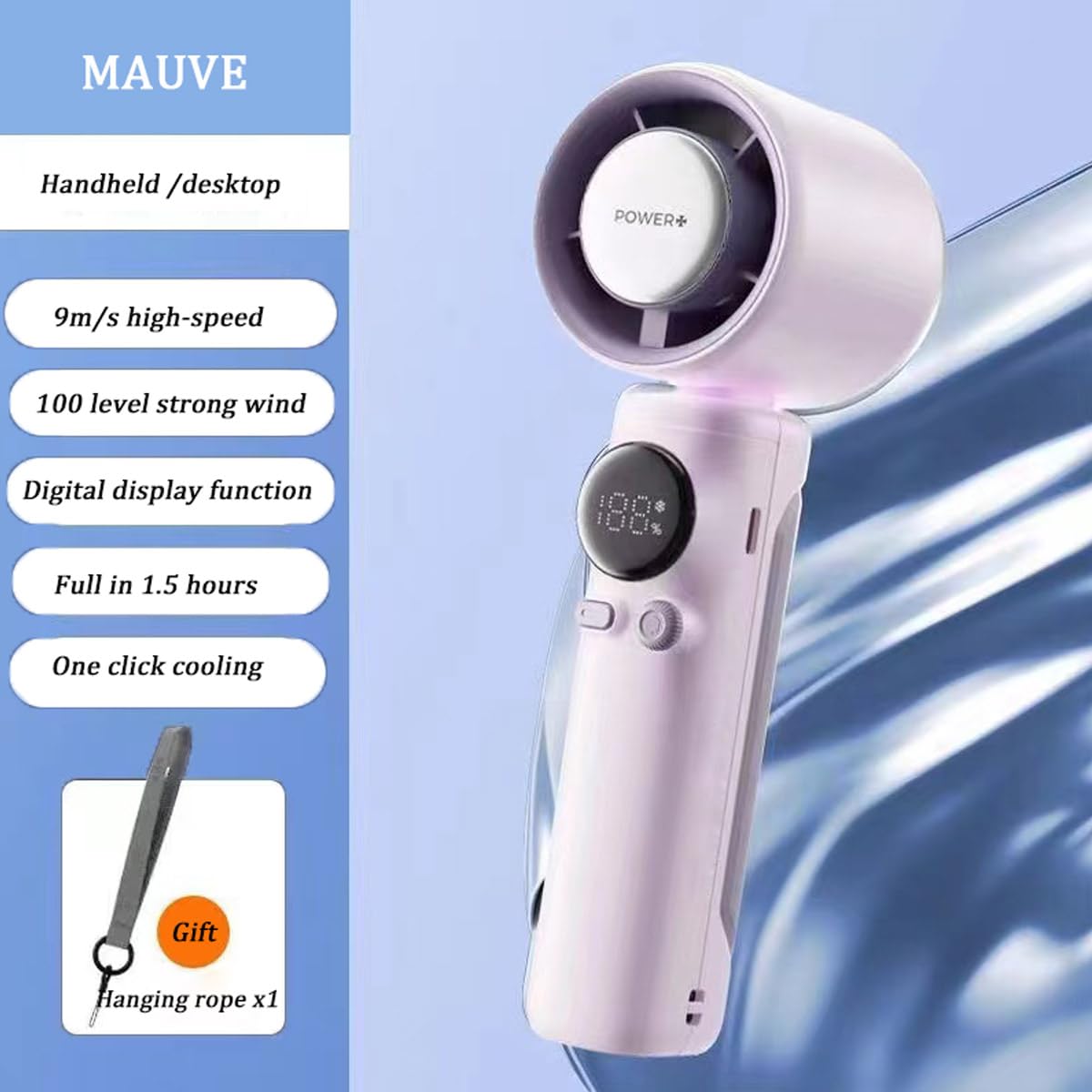 Handheld Fans Desktop High-Speed Turbofan Portable Mini Personal Fan 100 Speed Adjustable Usb