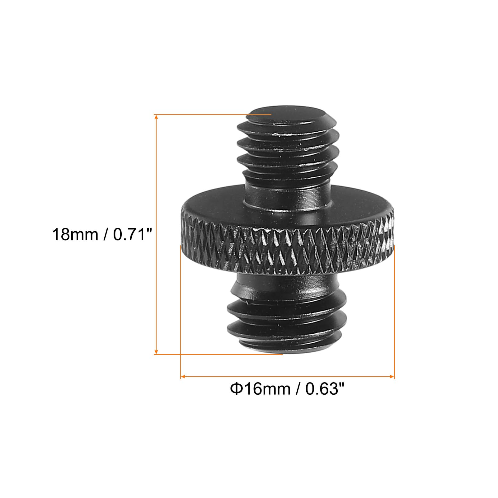 Patikil Mic Stand Adapter M8 Male To 3/8 Male Thread Tripod Screw Adapter Double Sides Camera Screw For Microphone Tripod Stand Black 4 Pack