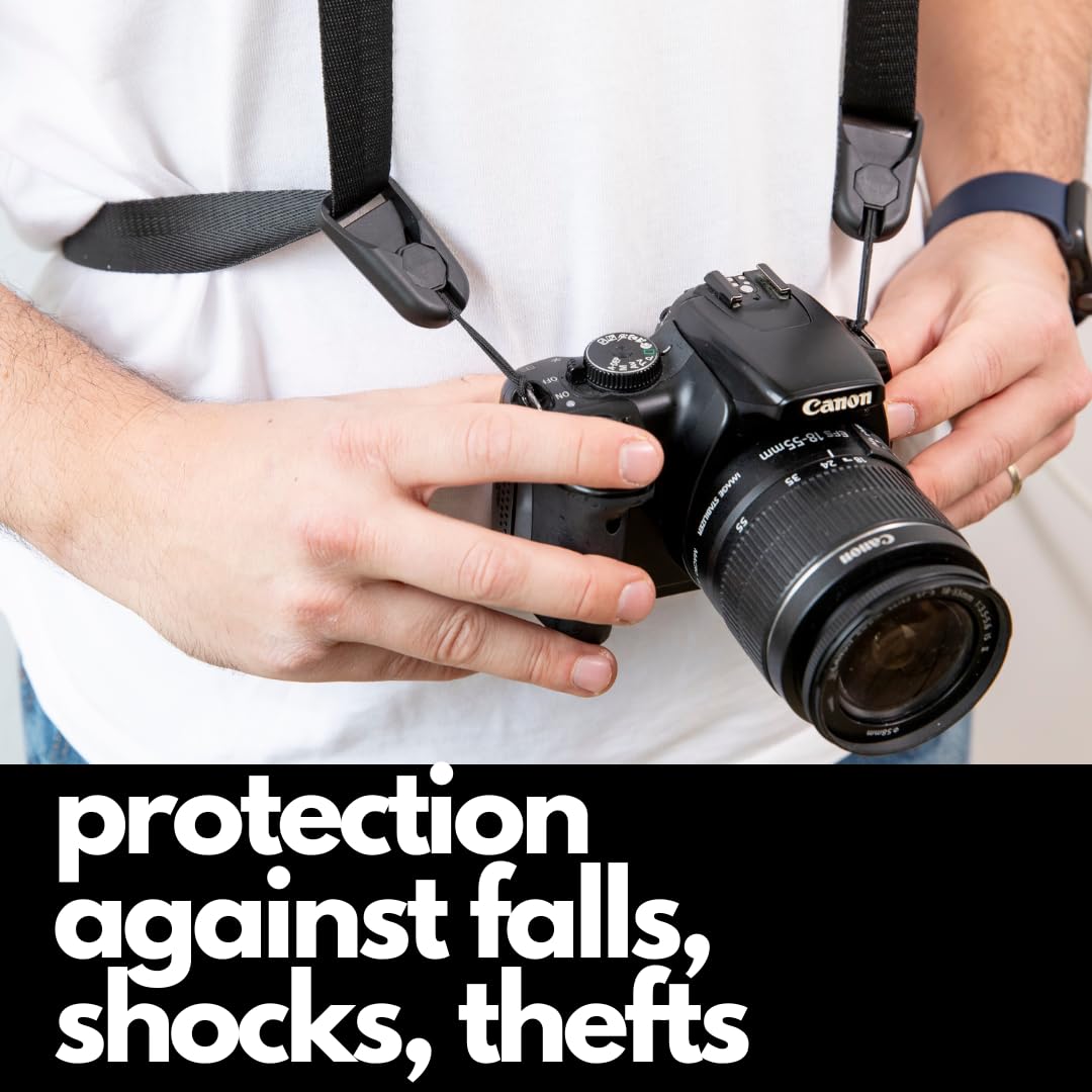 Camstrap Voyager - Ultra-Light Hands- Camera And Binocular Strap Compatible With Canon, Nikon, Sony And Dslr Slr Cameras-Black, Ideal For Travel, Hiking, Walking, And Outdoor Sports