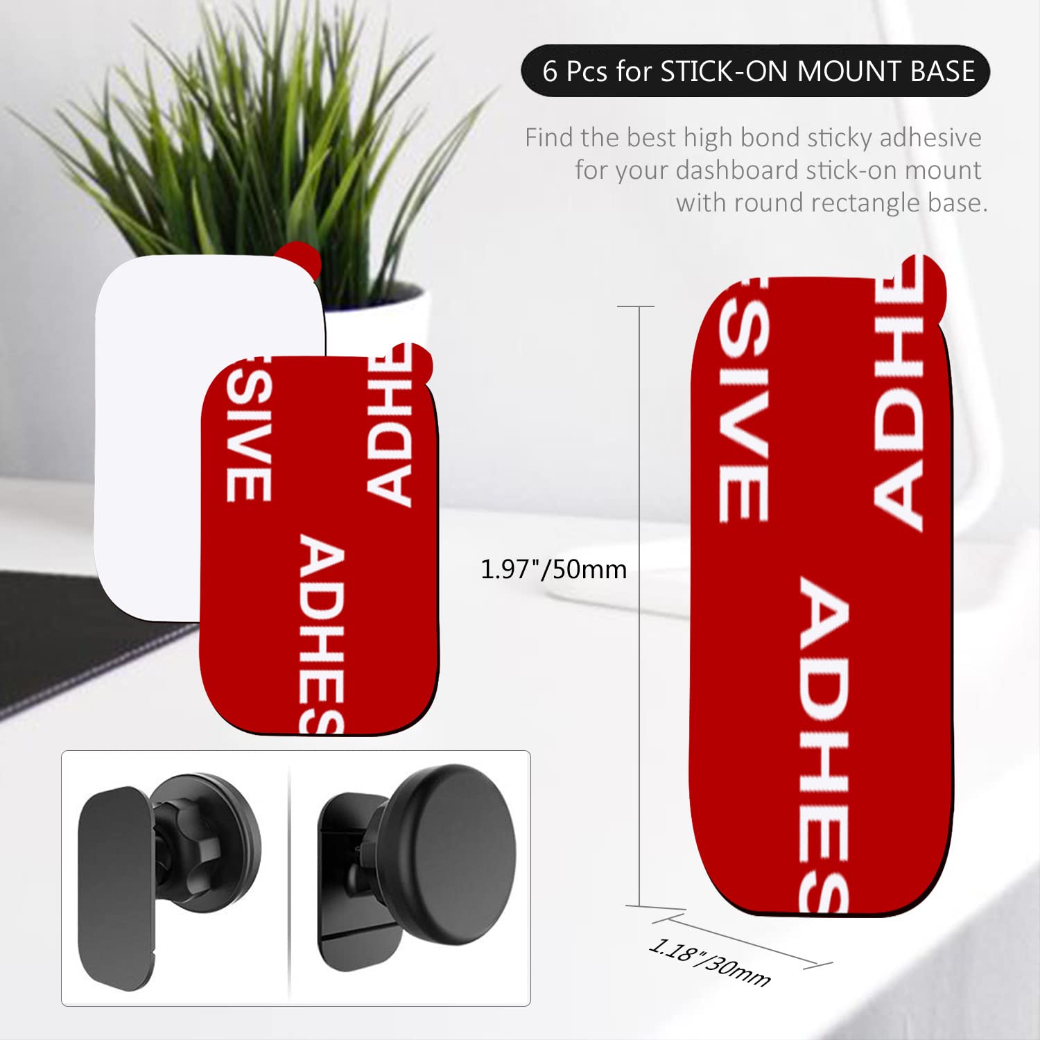 Azxyi Very High Bond Car Adhesive, 9 Pcs Dashboard Sticky Adhesive Replacement, Double Sided Sticky Pads Sticker Tapes For Mounting Windshield Dashboard Magnetic Phone Car Mount And Dash Cam