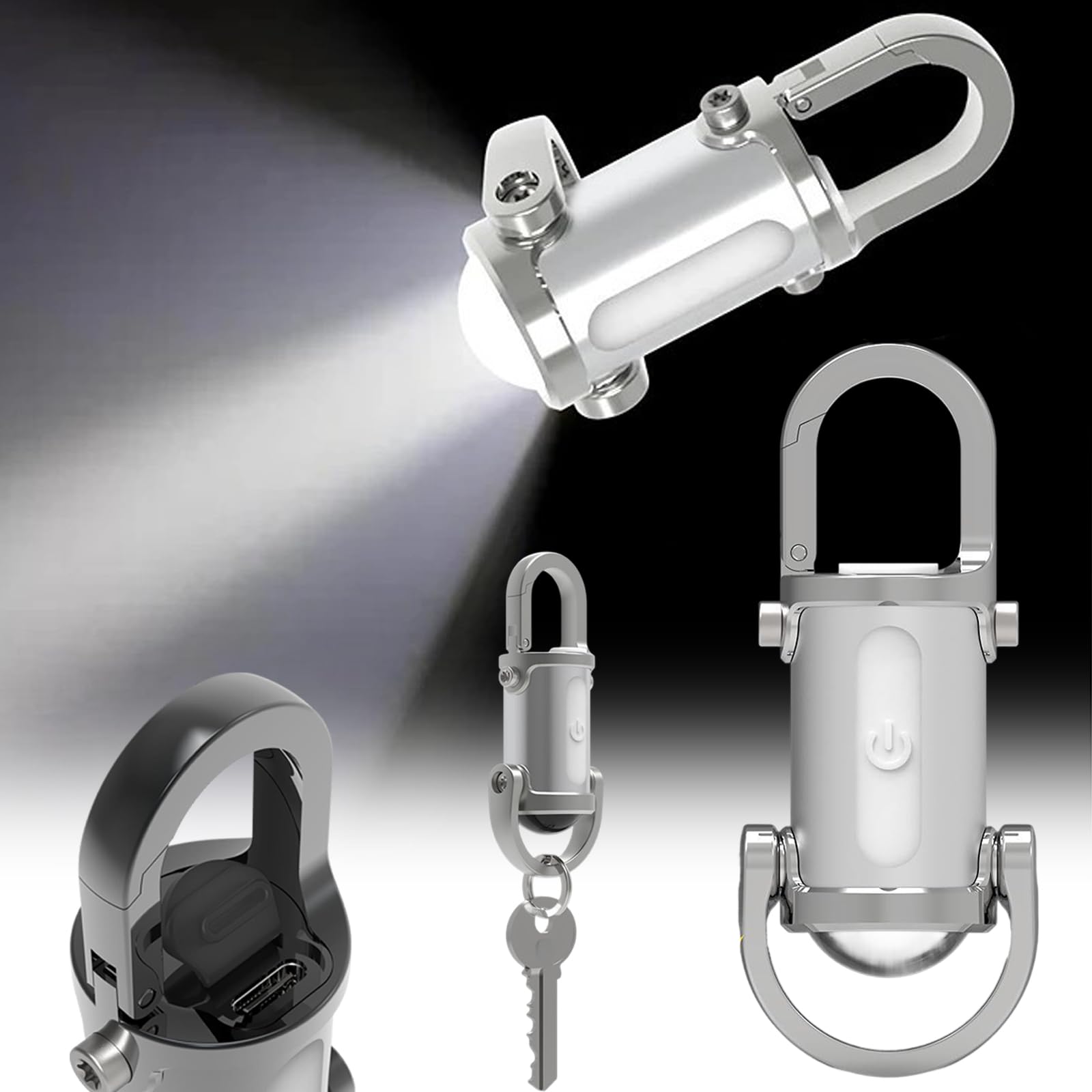 Bhzjsdg Lumilink Mini Torch, Pocket Sized Lumilinks Mini Torch, Waterproof Lumilink Mini Flashlight Keychain, Keychain Flashlight Rechargeable For Outdoor Camping (White)
