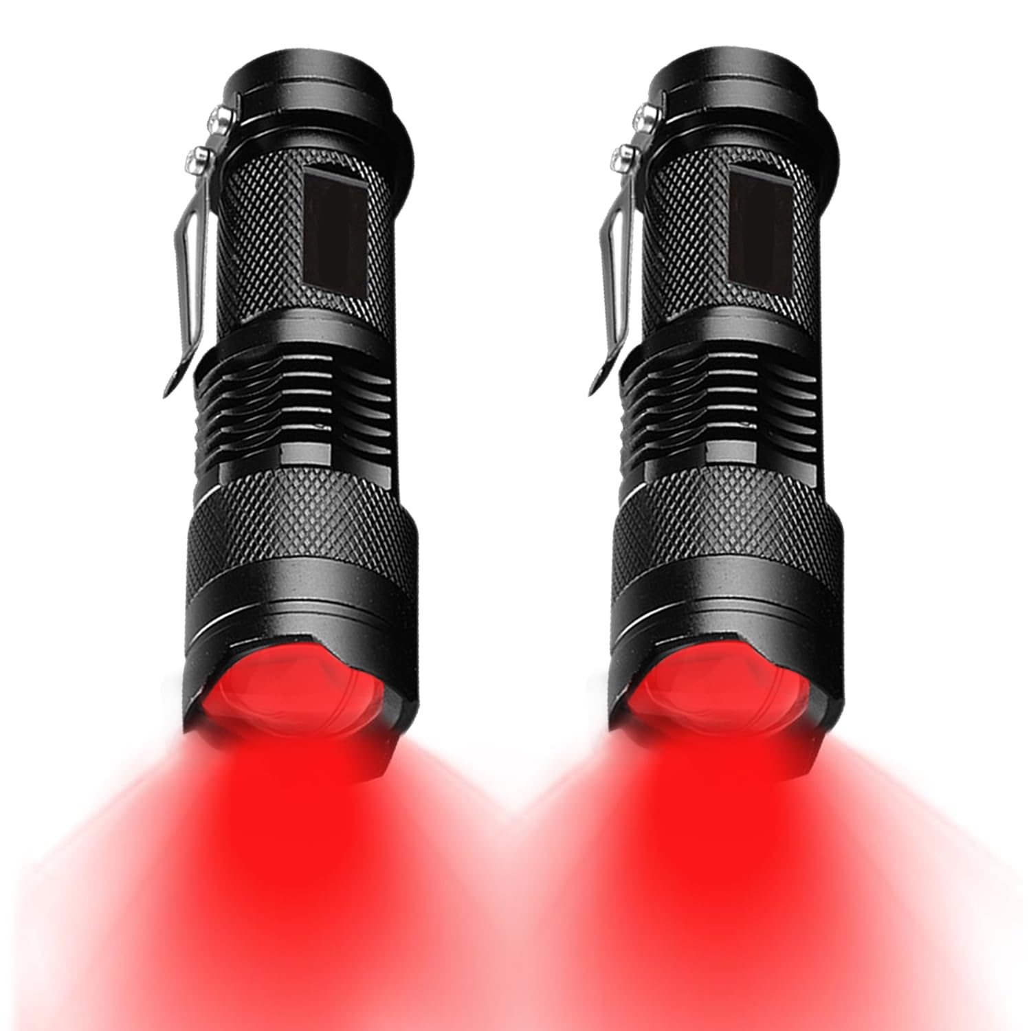 Mviocs High Power 2 Pack Red Flashlights, Red Led Flashlight 3 Modes High Lumens Led Red Light Torch Zoomable Red Flash Light For Outdoor, Astronomy, Aviation, Night Observation