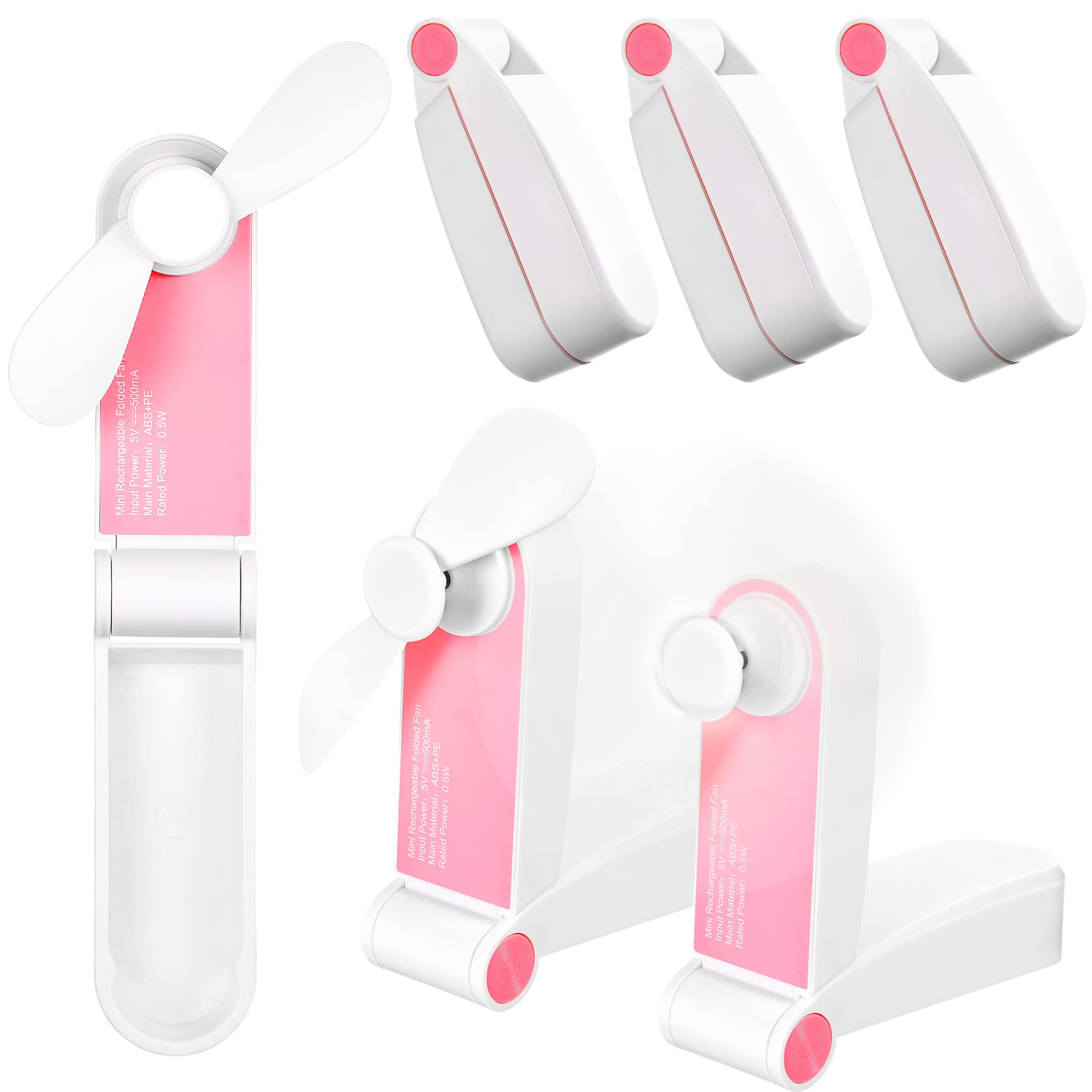 3-pack mini foldable portable pocket fans, USB rechargeable for personal cooling Koospark
