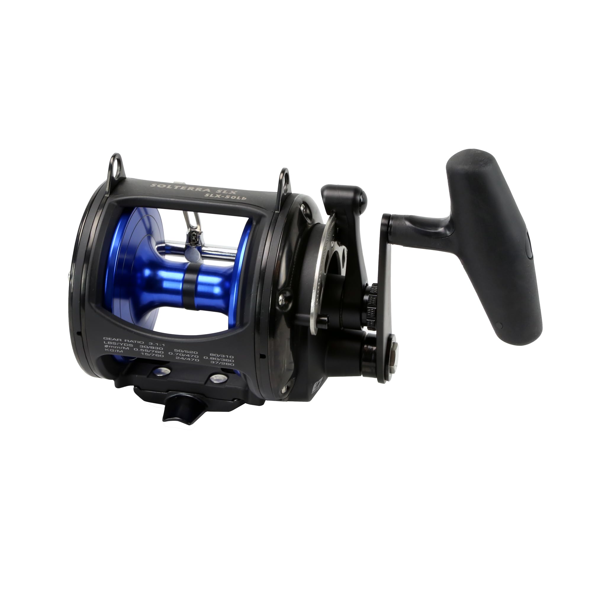 Okuma Solterra Slx Single Speed Levelwind Lever Drag Saltwater Trolling Reel, Slx-50Lb, 520Yds-50Lb, Black