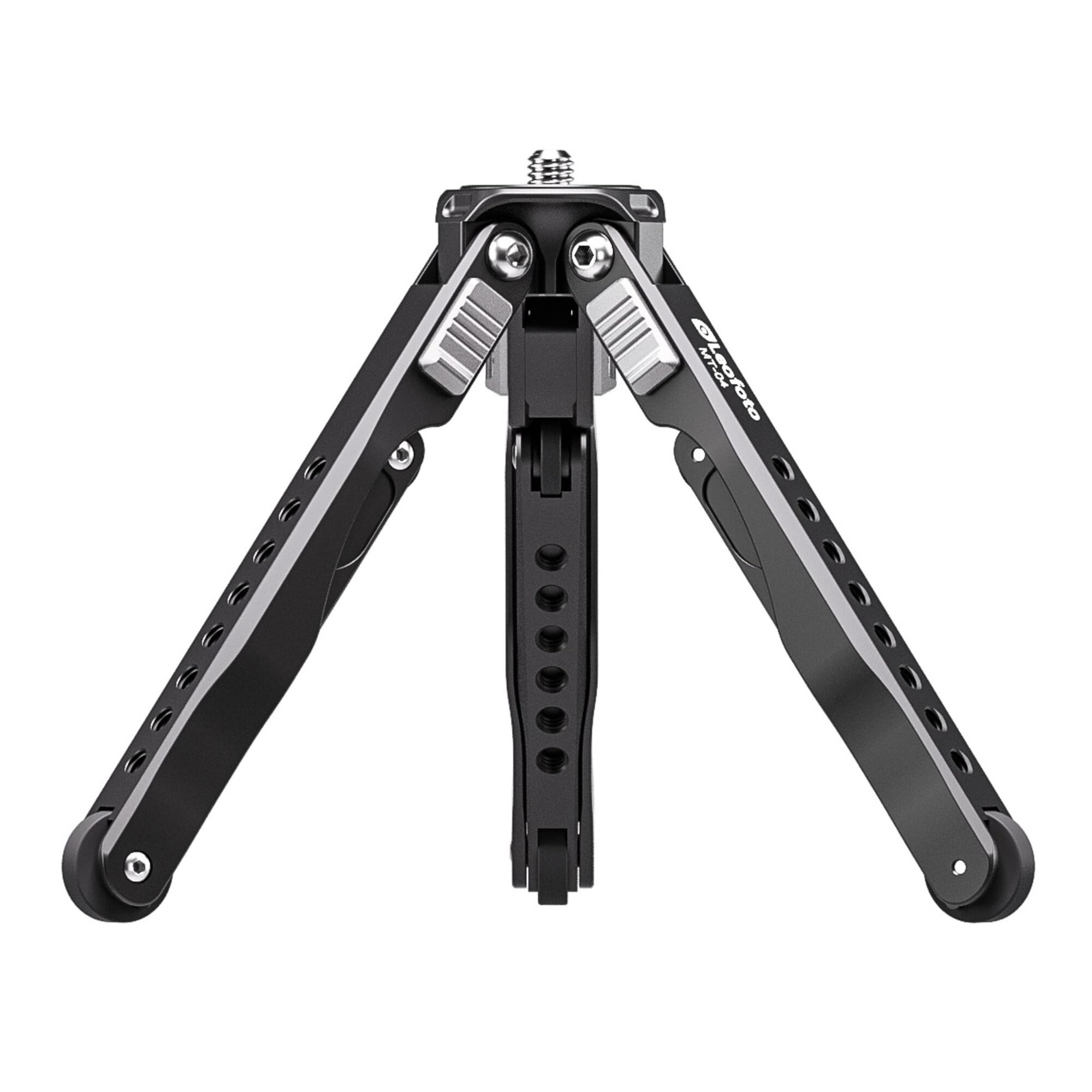 Leofoto Mt-04 Tabletop Tripod, Aluminum Mini Tripod, 3 Leg Sections, Foldable Leg, Portable And Compact, 1/4" Accessories Thread, 3/8" Mounting Stud (Mt-04)